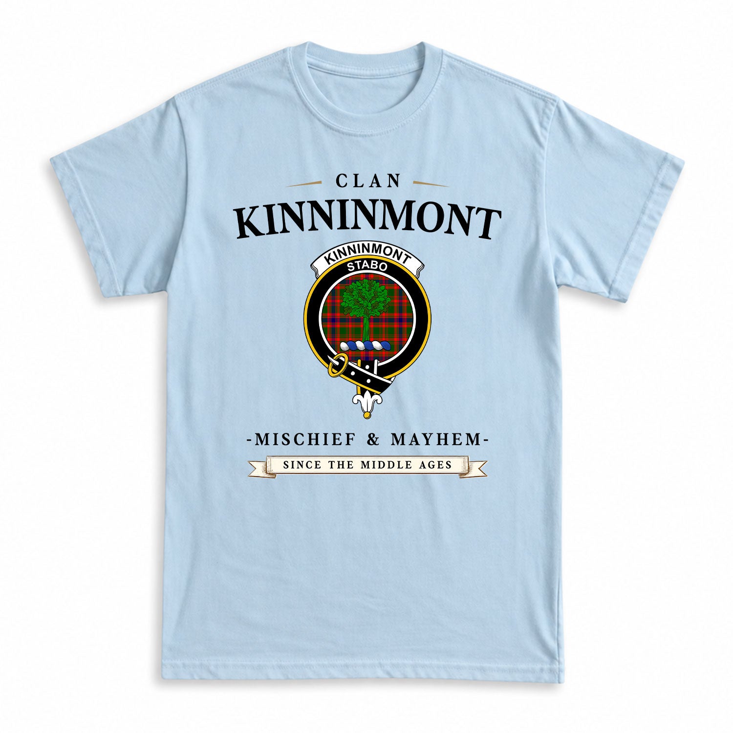 Kinninmont Tartan Crest Mischief and Mayhem T-shirt