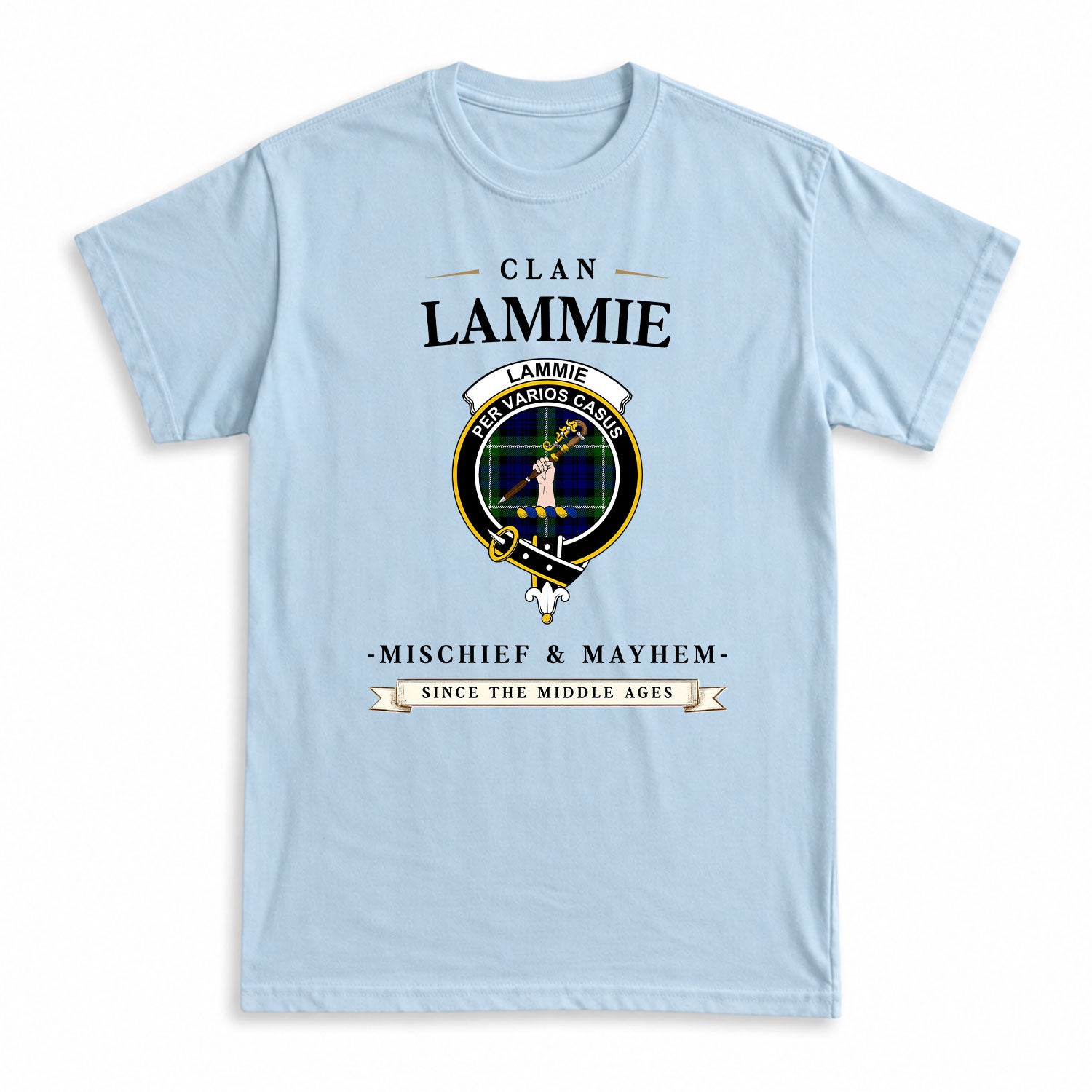 Lammie Tartan Crest Mischief and Mayhem T-shirt