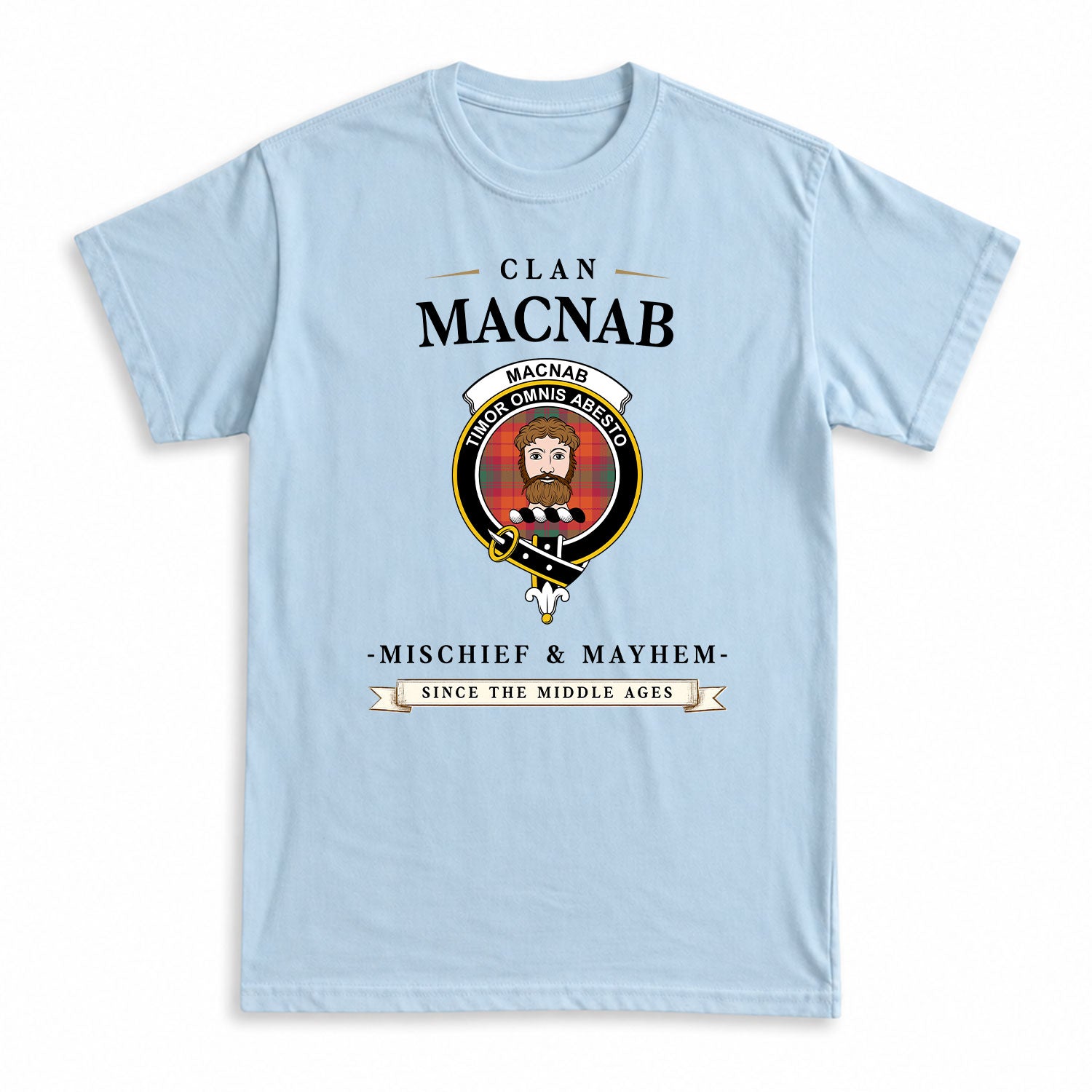 MacNab Ancient Tartan Crest Mischief and Mayhem T-shirt
