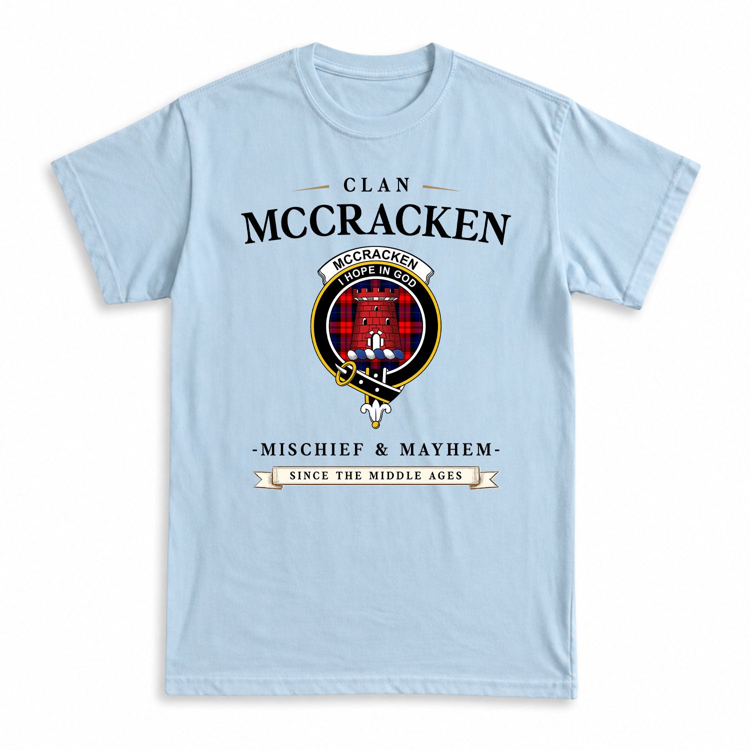 McCracken Tartan Crest Mischief and Mayhem T-shirt