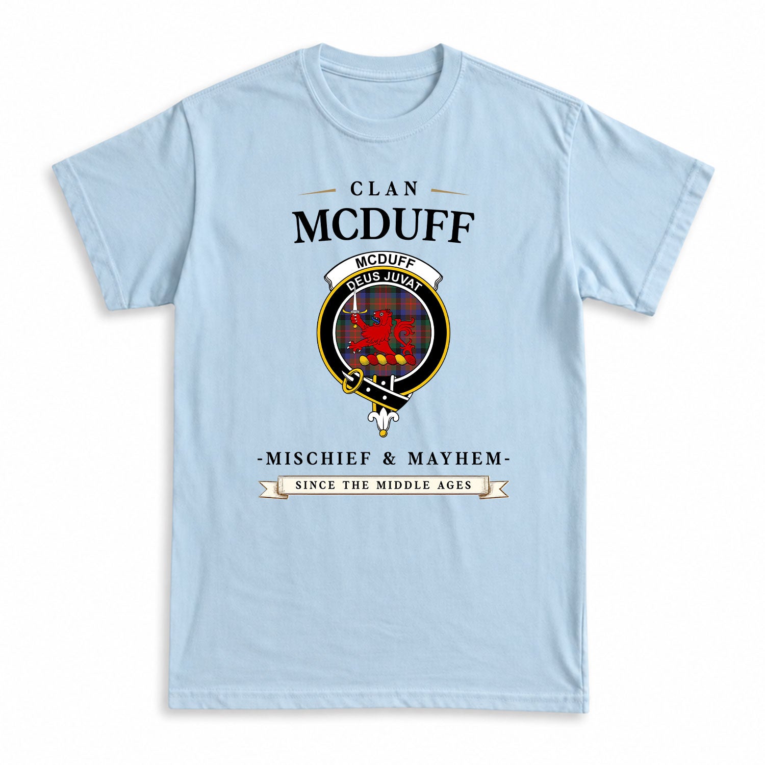 McDuff Hunting Modern Tartan Crest Mischief and Mayhem T-shirt