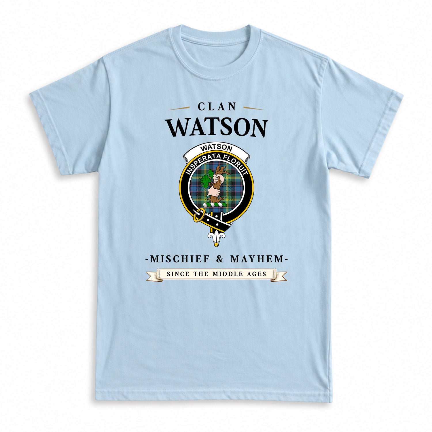 Watson Ancient Tartan Crest Mischief and Mayhem T-shirt