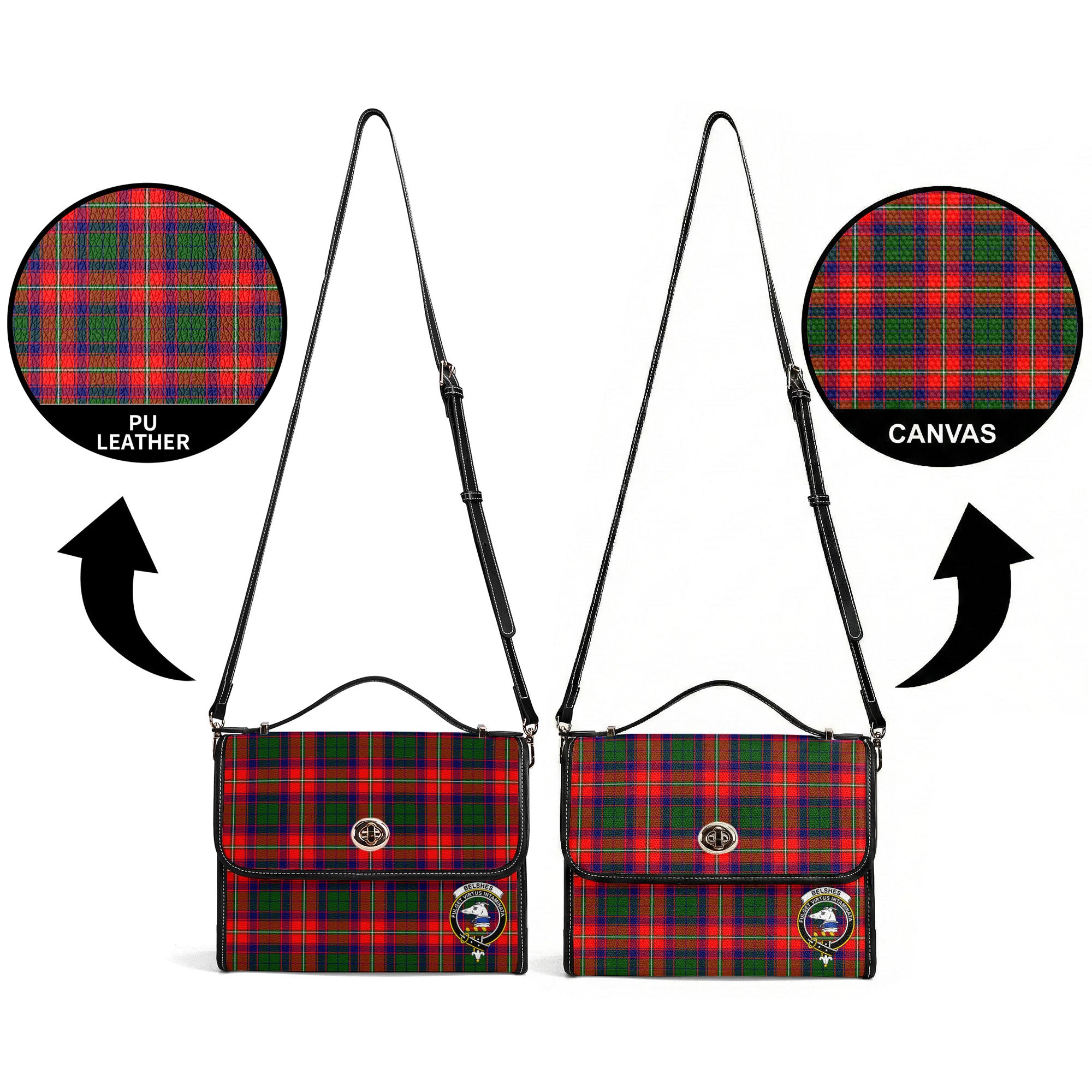 Belshes Tartan Crest Satchel Bag