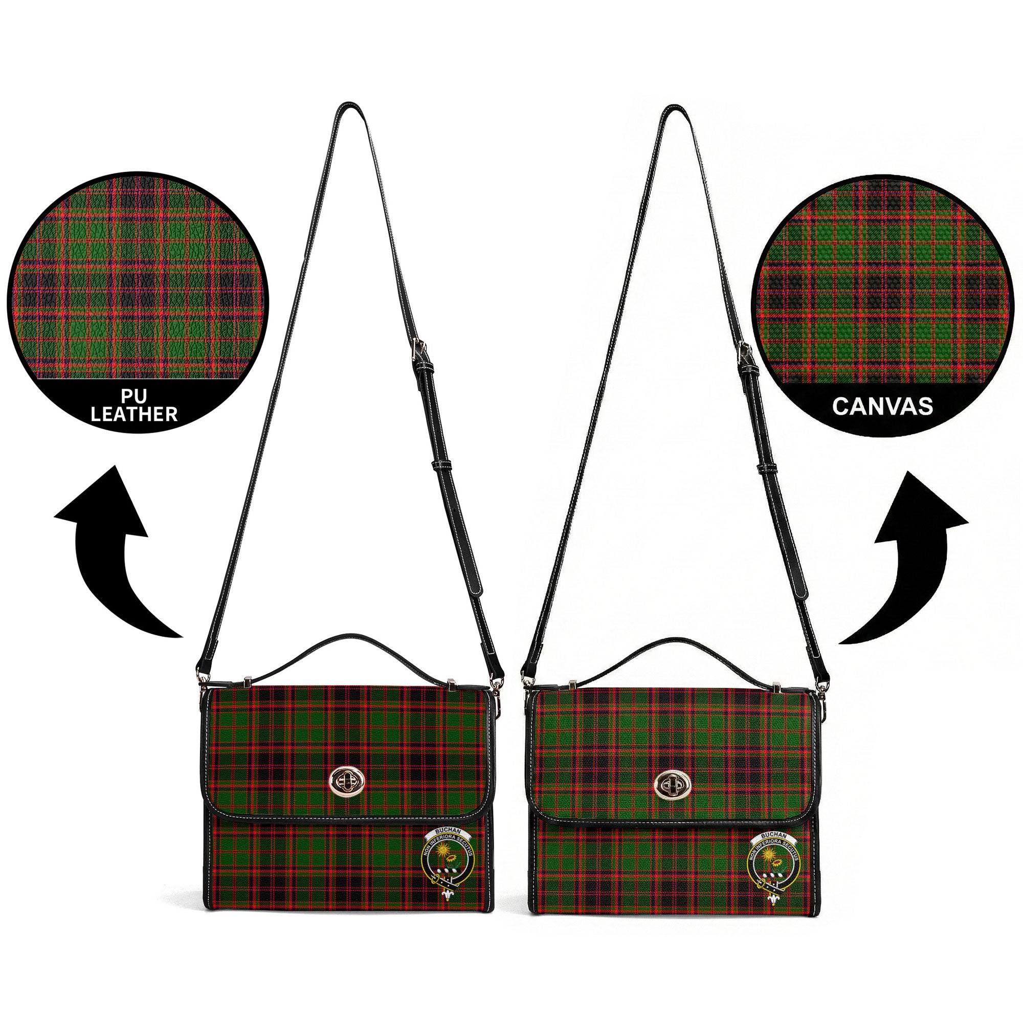 Buchan Modern Tartan Crest Satchel Bag