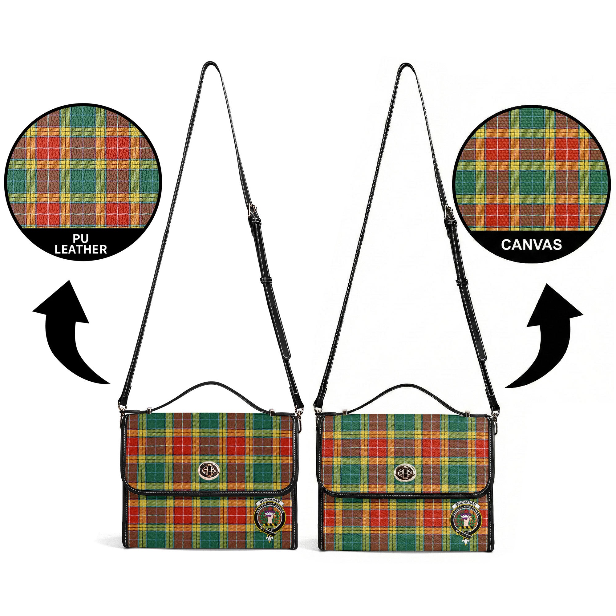 Buchanan Old Sett Tartan Crest Satchel Bag