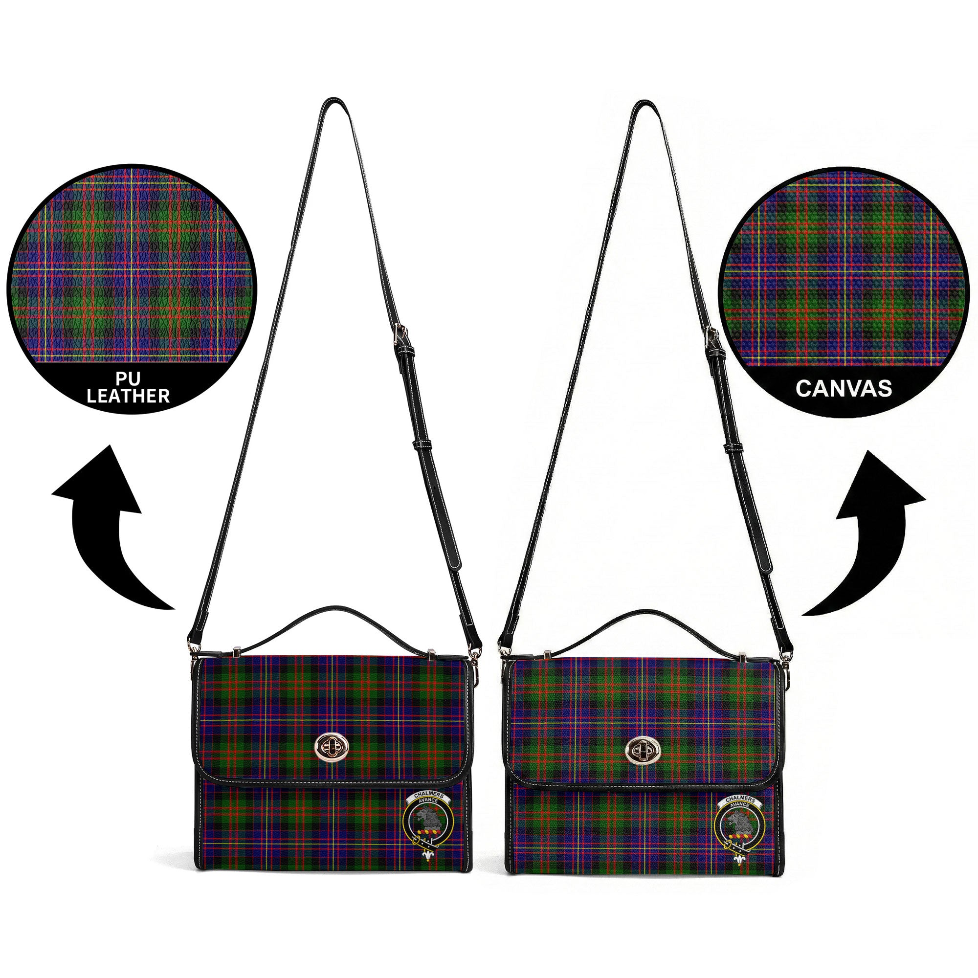 Chalmers Tartan Crest Satchel Bag