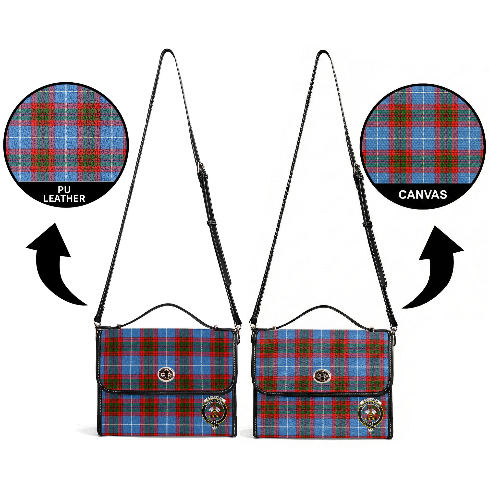 Congilton Tartan Crest Satchel Bag