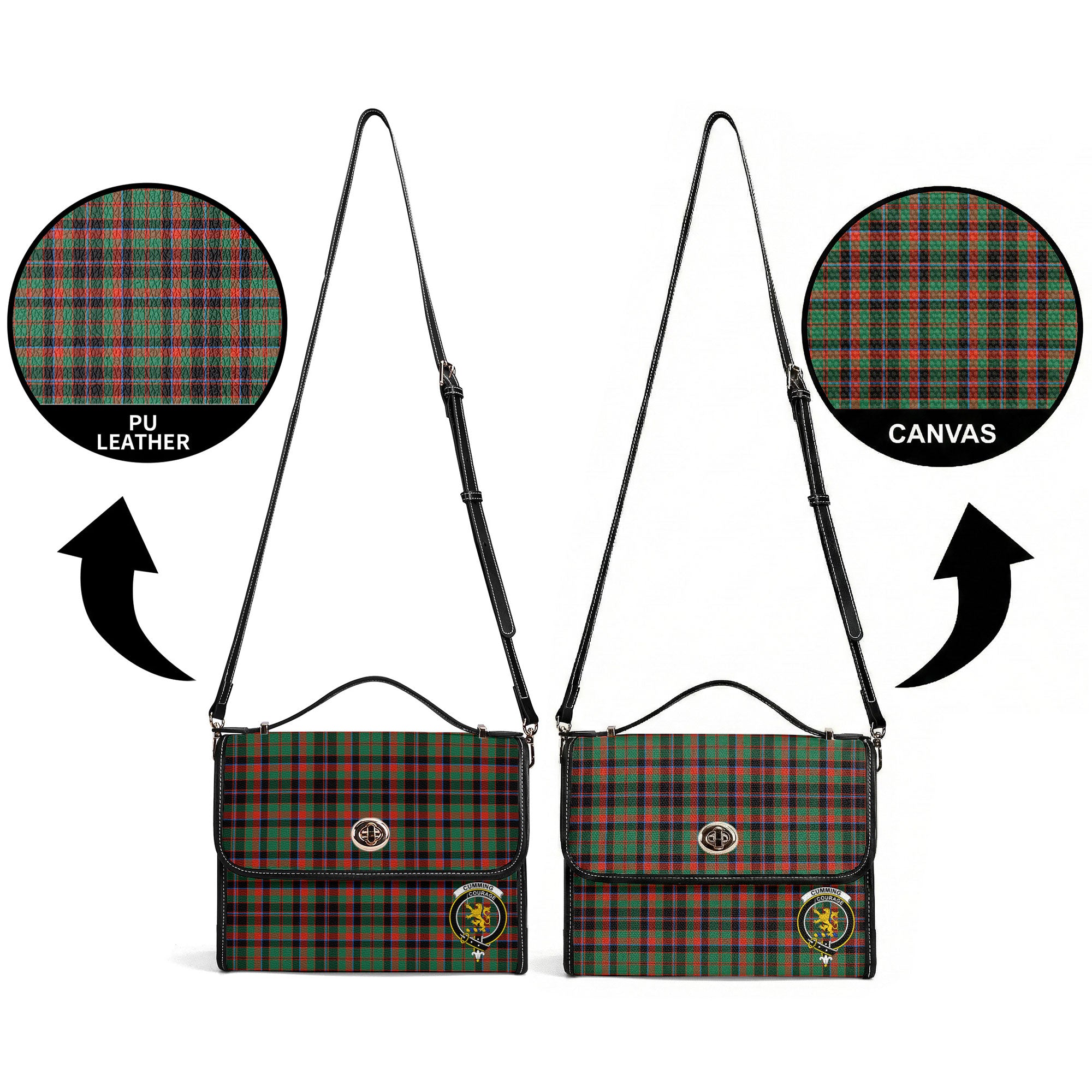 Cumming Hunting Ancient Tartan Crest Satchel Bag