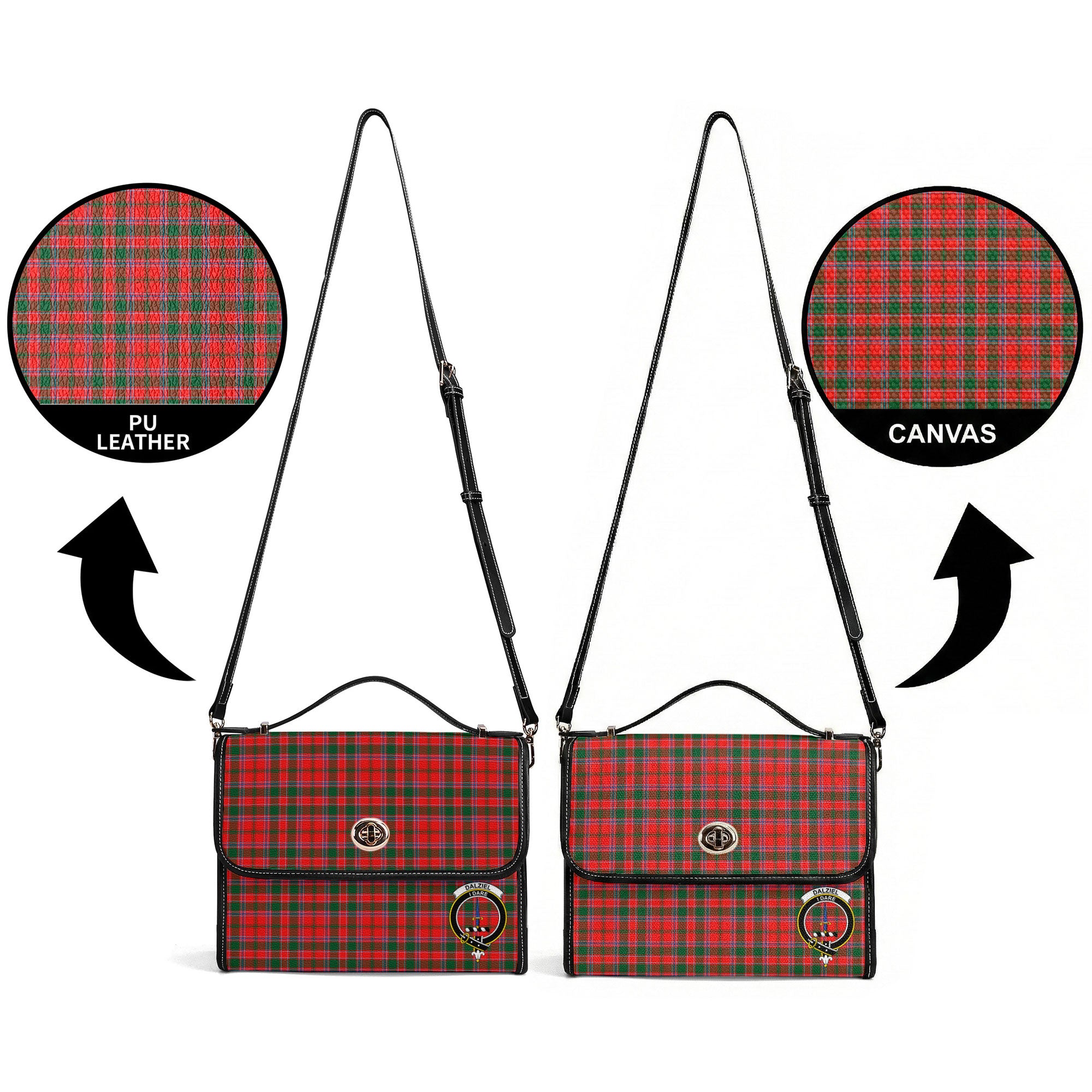 Dalziel Modern Tartan Crest Satchel Bag