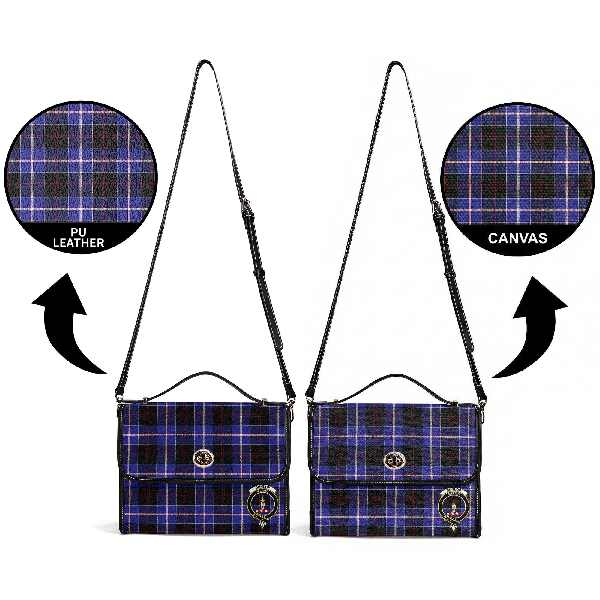 Dunlop Modern Tartan Crest Satchel Bag
