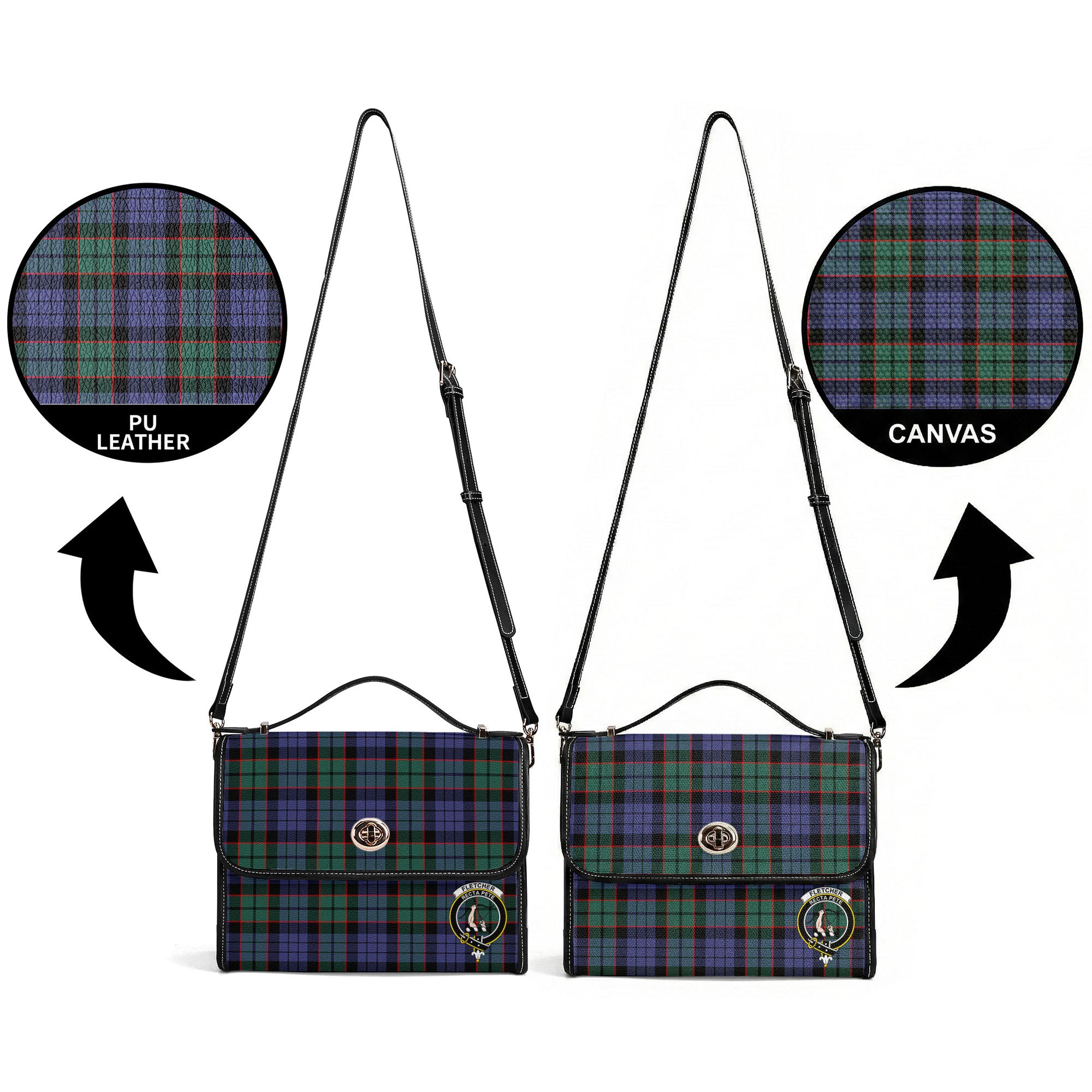 Fletcher Modern Tartan Crest Satchel Bag