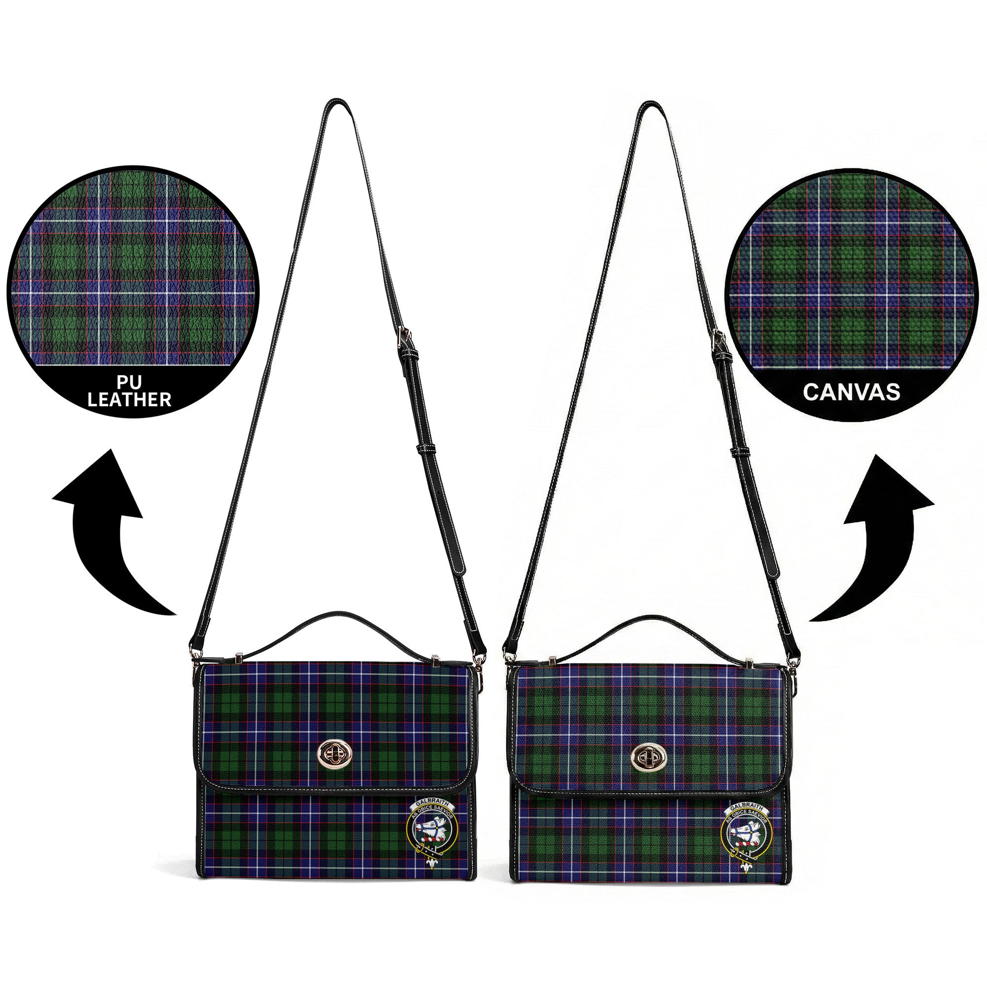 Galbraith Modern Tartan Crest Satchel Bag