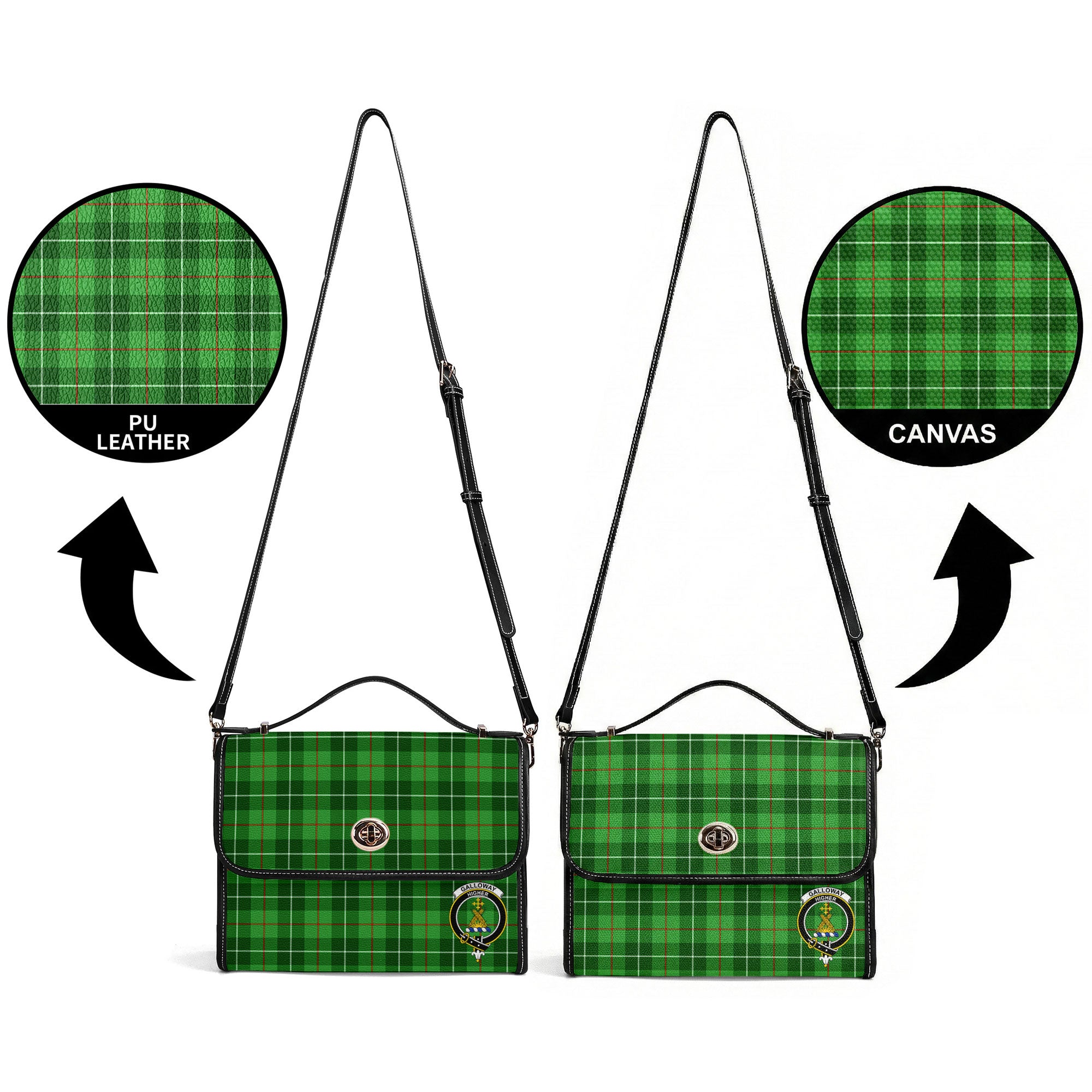 Galloway District Tartan Crest Satchel Bag