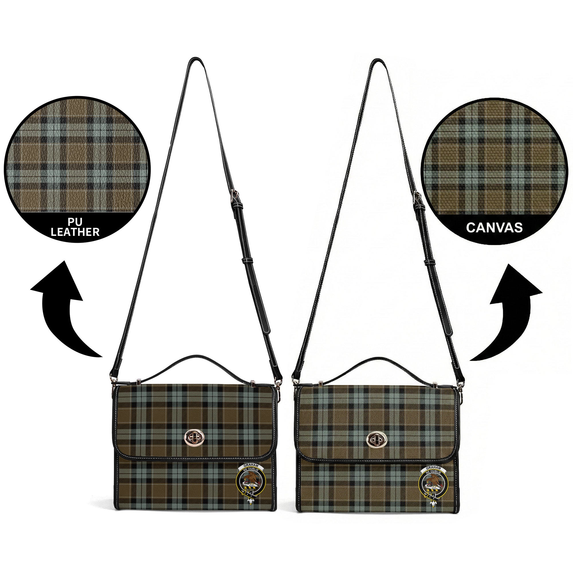 Graham of Menteith Weathered Tartan Crest Satchel Bag