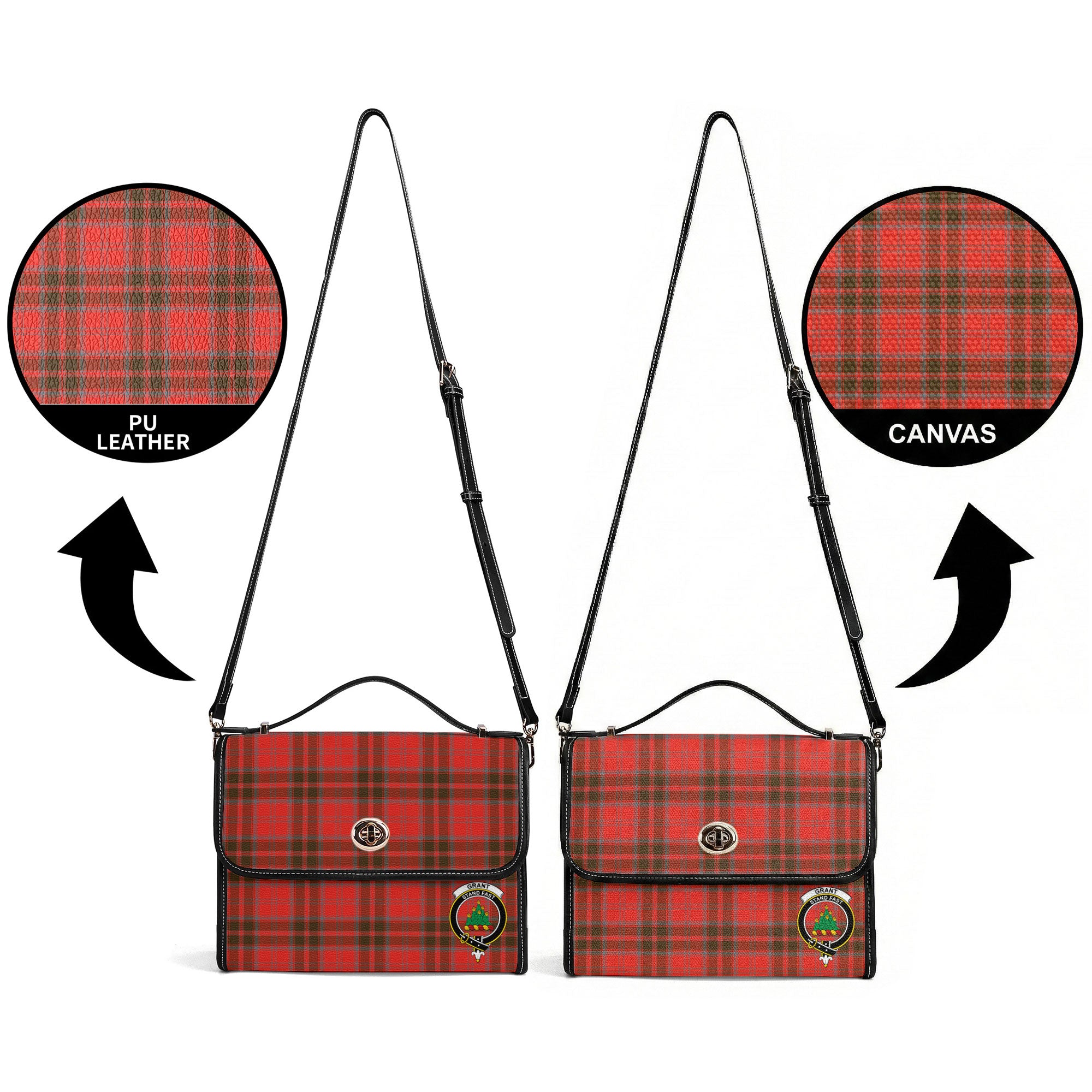 Grant Weathered  Tartan Crest Satchel Bag