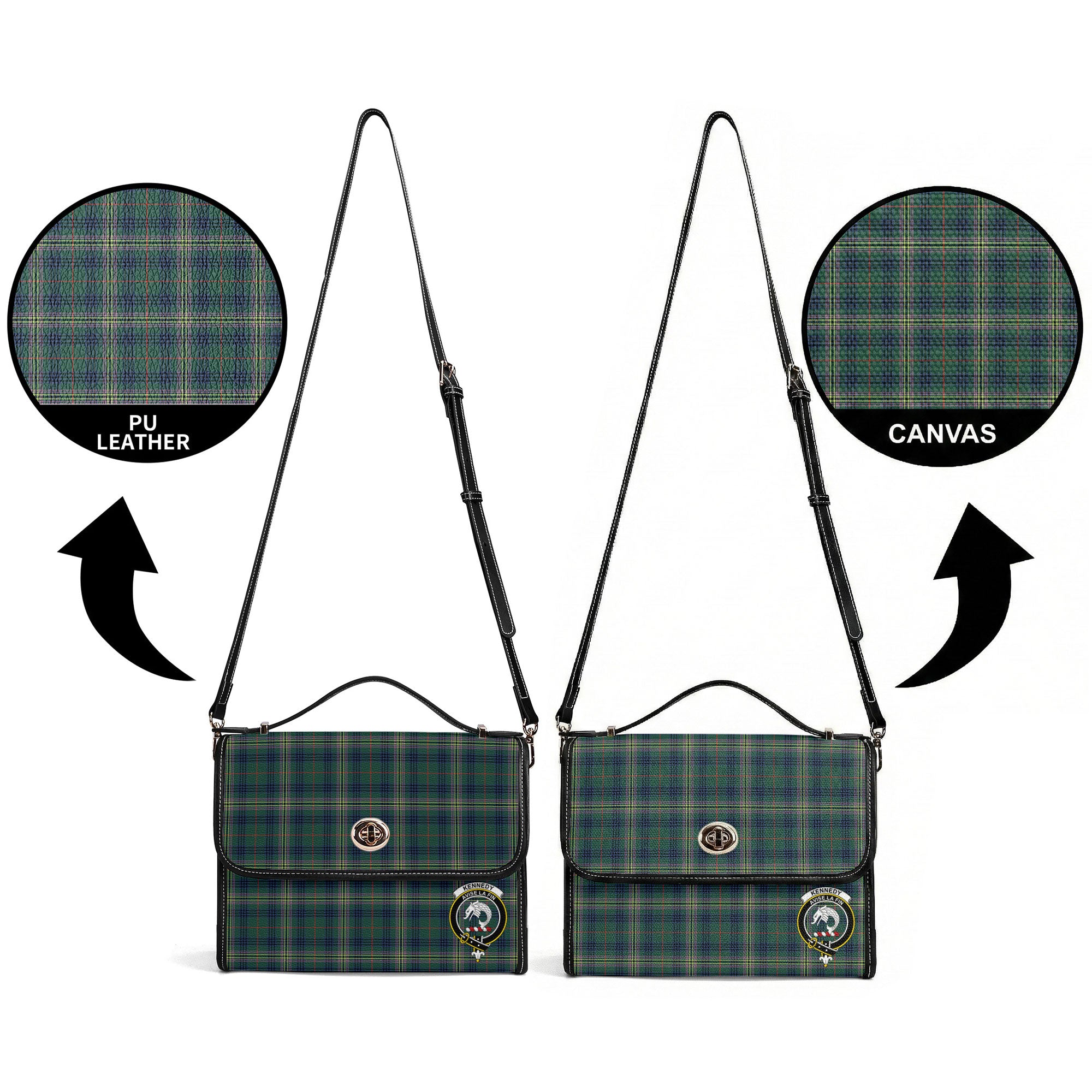 Kennedy Modern Tartan Crest Satchel Bag