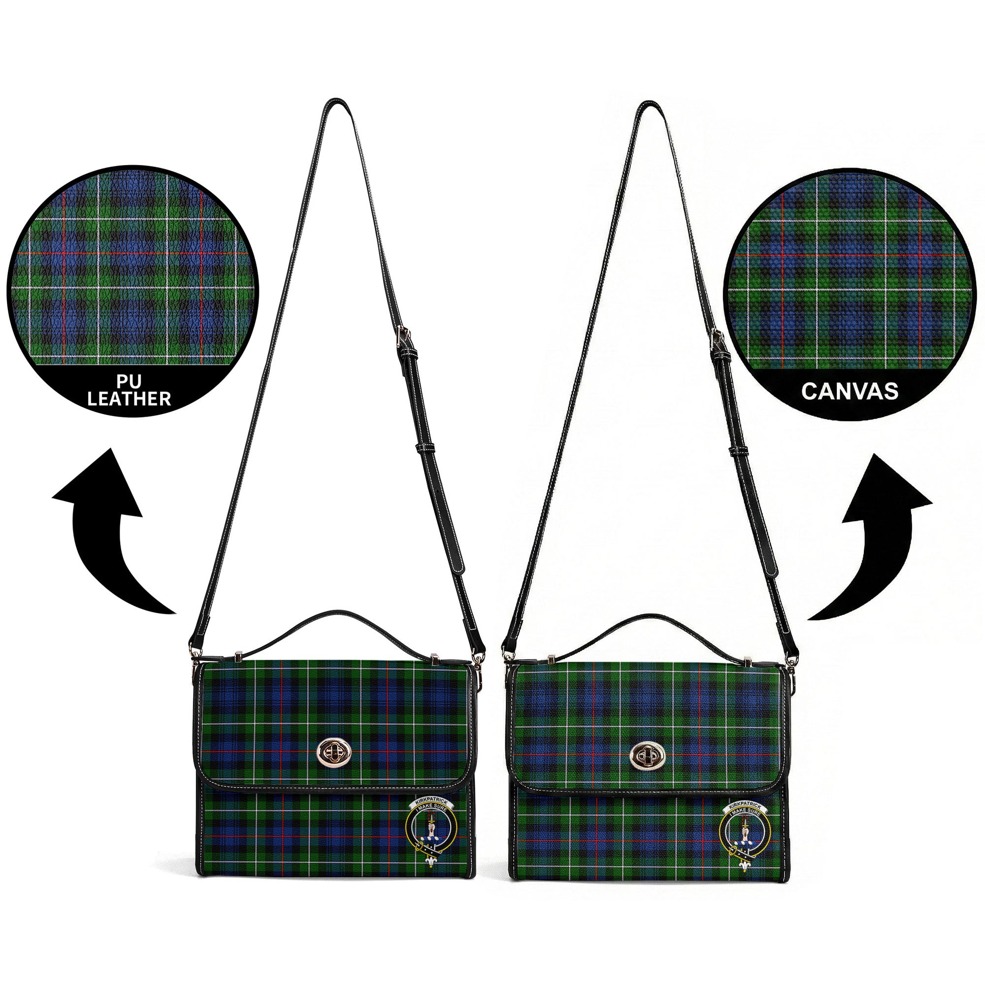 Kirkpatrick Tartan Crest Satchel Bag