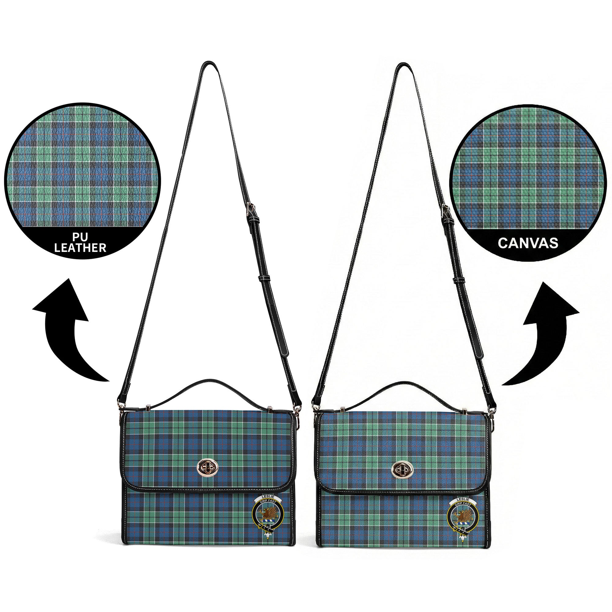 Leslie Hunting Ancient Tartan Crest Satchel Bag