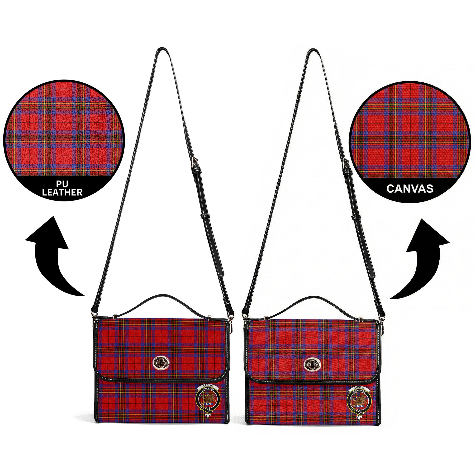 Leslie Modern Tartan Crest Satchel Bag