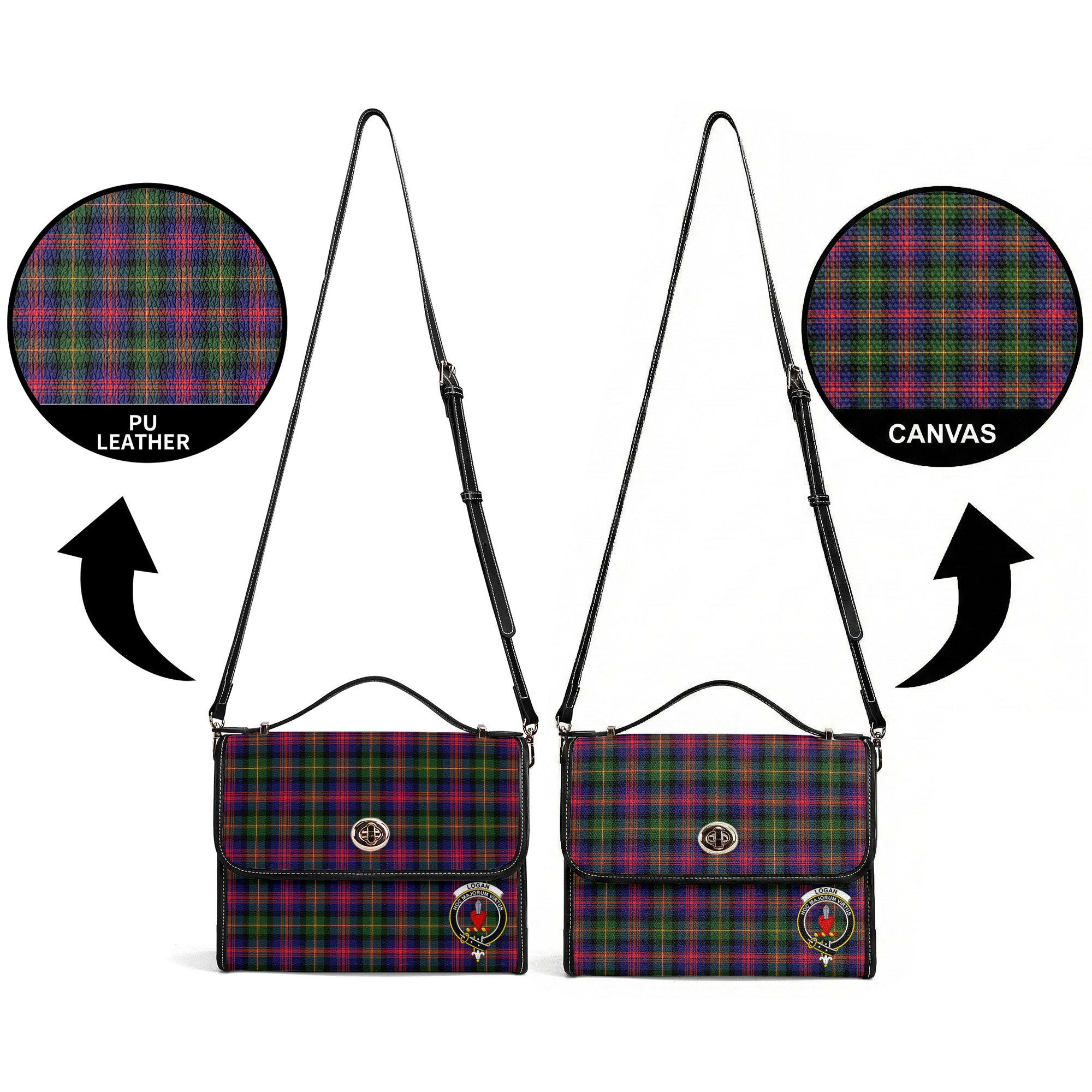 Logan Modern Tartan Crest Satchel Bag