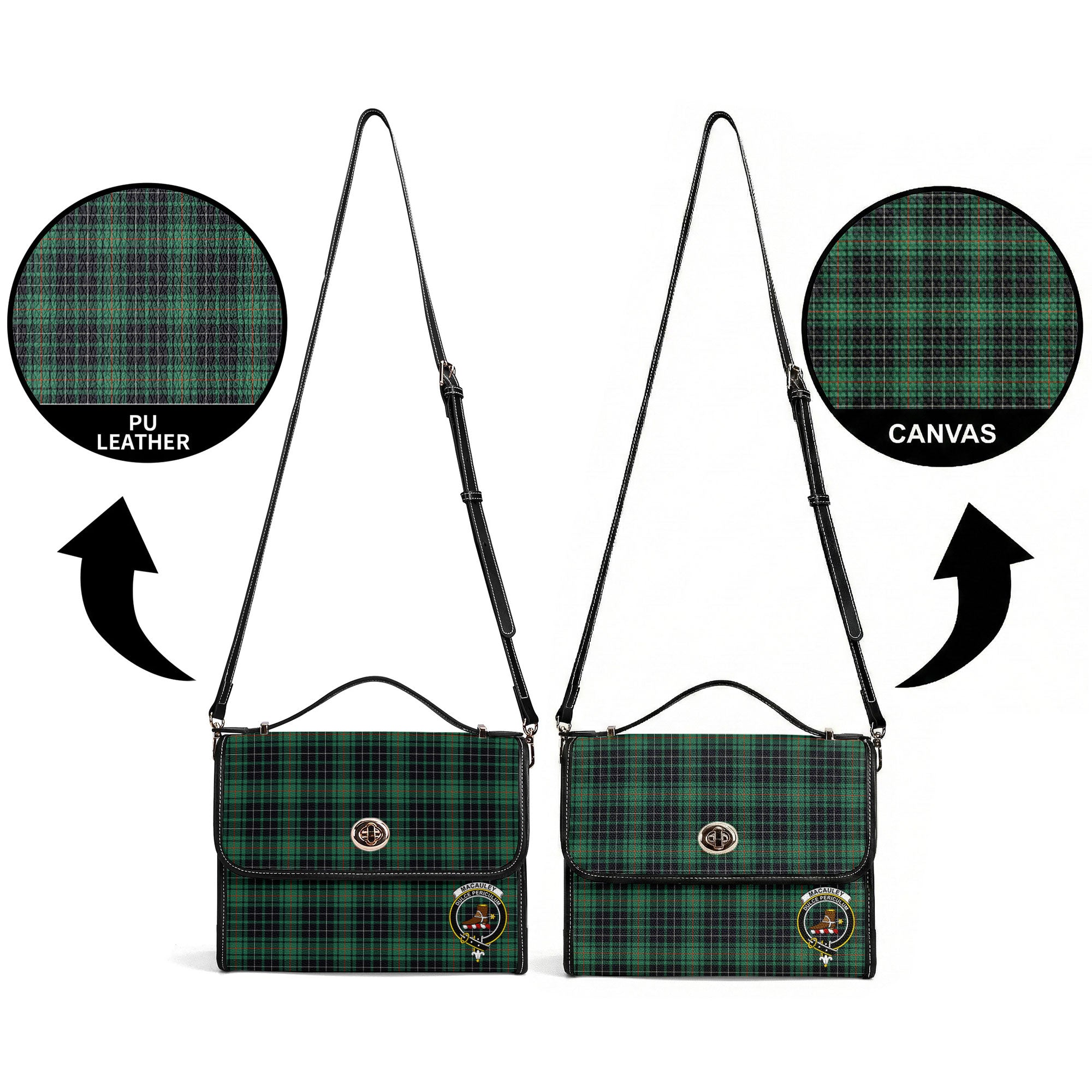 MacAuley Hunting Ancient Tartan Crest Satchel Bag