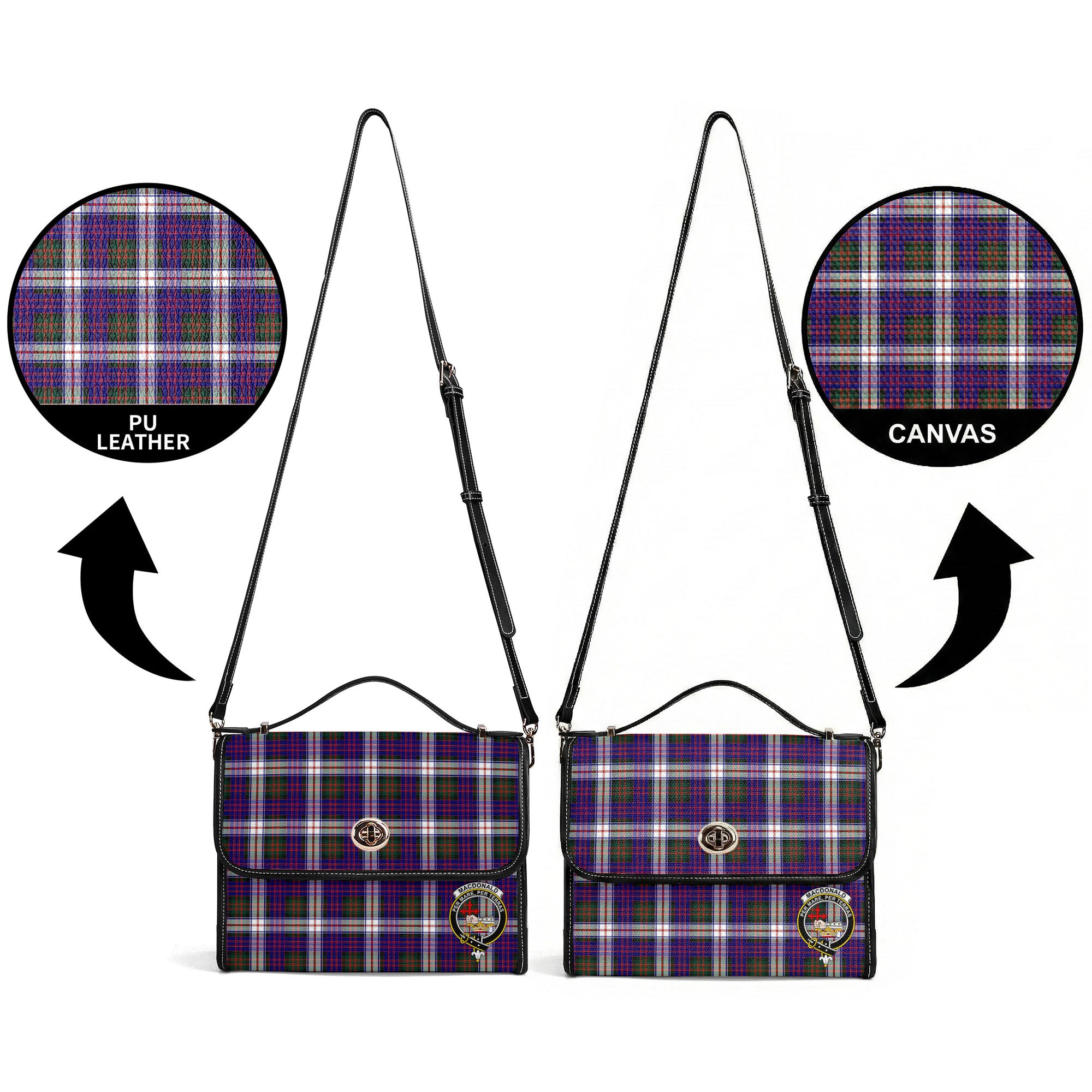 MacDonald Dress Modern Tartan Crest Satchel Bag