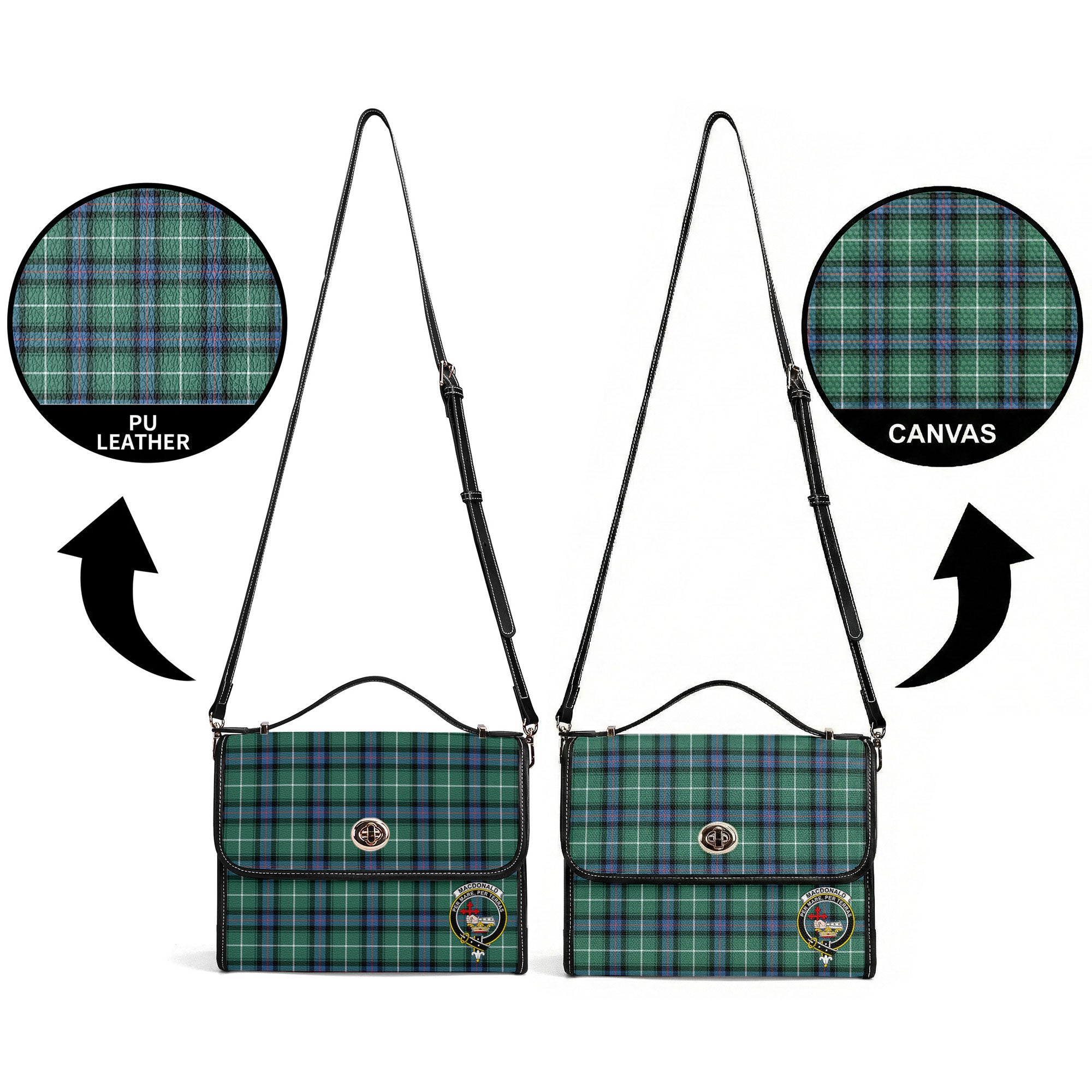 MacDonald of the Isles Hunting Ancient Tartan Crest Satchel Bag