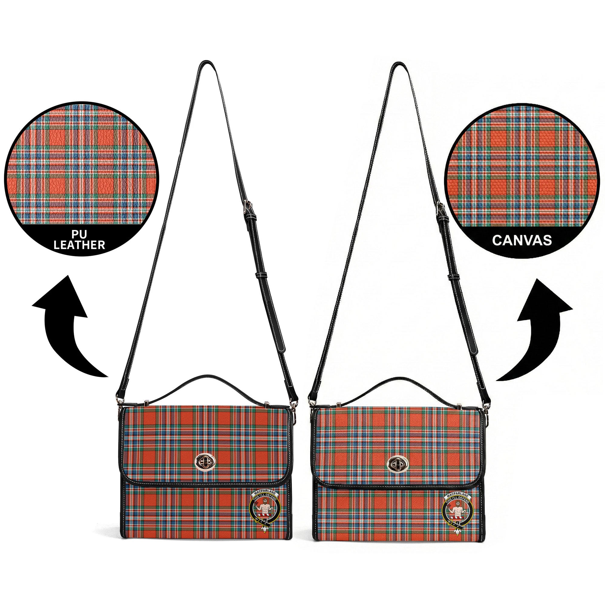 MacFarlane Ancient Tartan Crest Satchel Bag