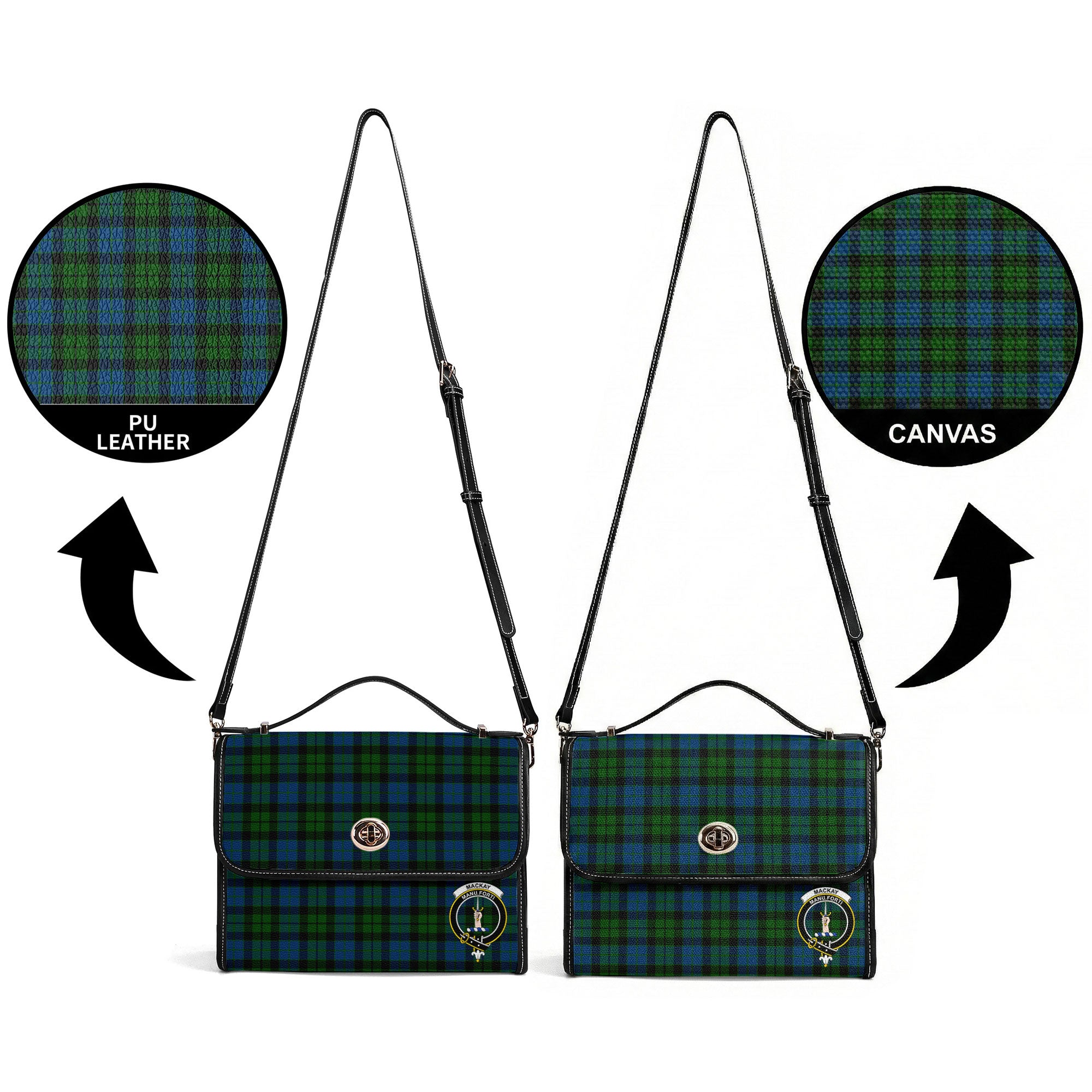 MacKay Modern Tartan Crest Satchel Bag