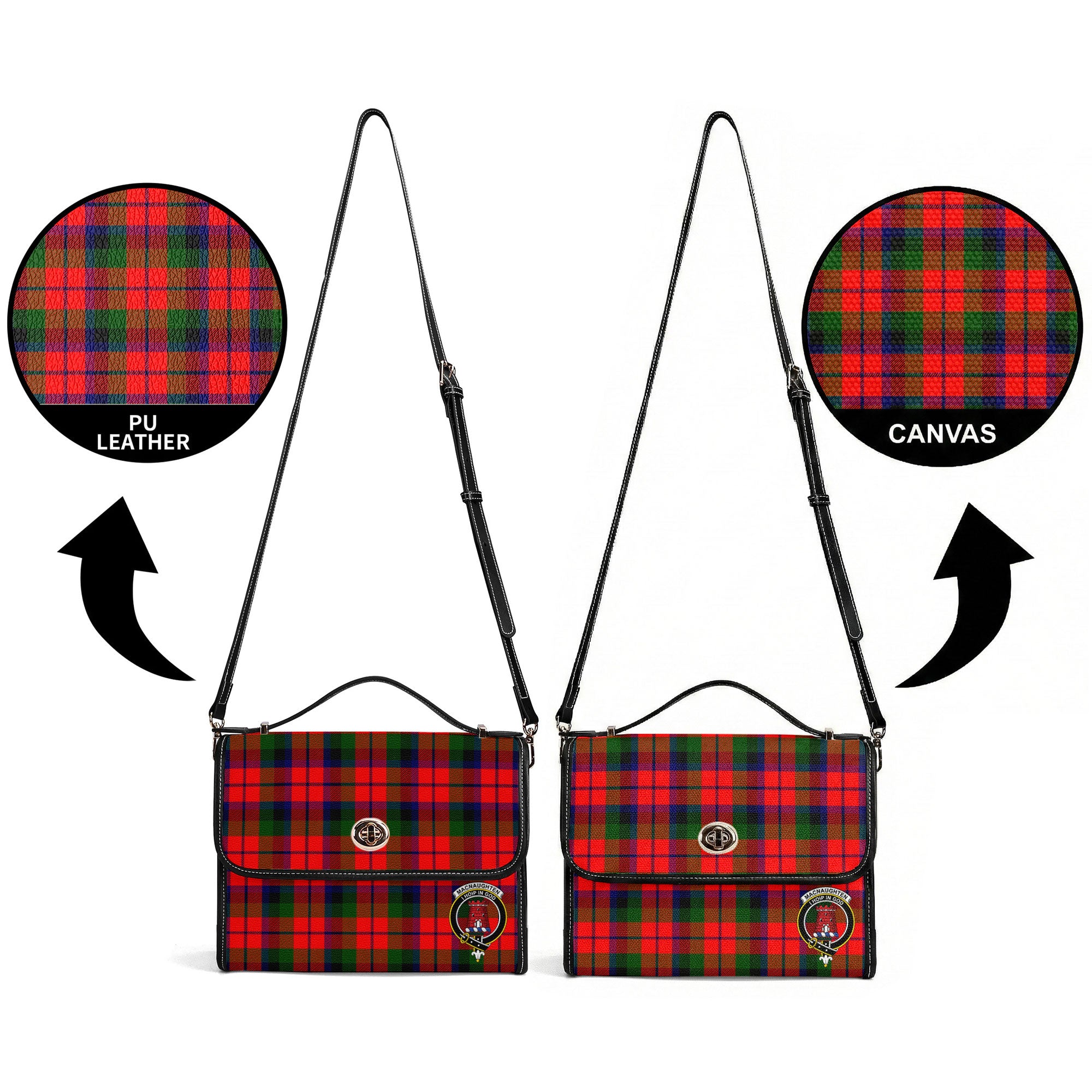 MacNaughten Tartan Crest Satchel Bag