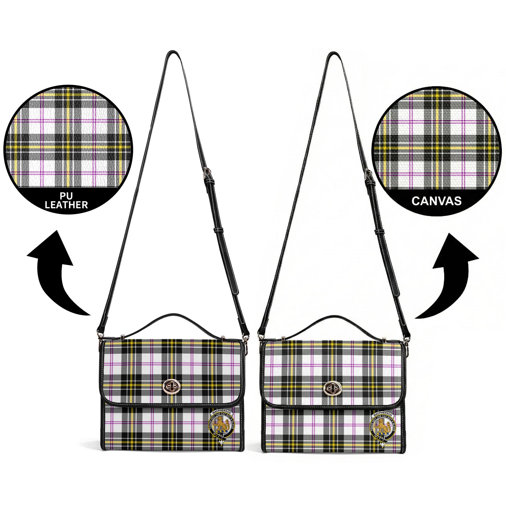 MacPherson Dress Modern Tartan Crest Satchel Bag