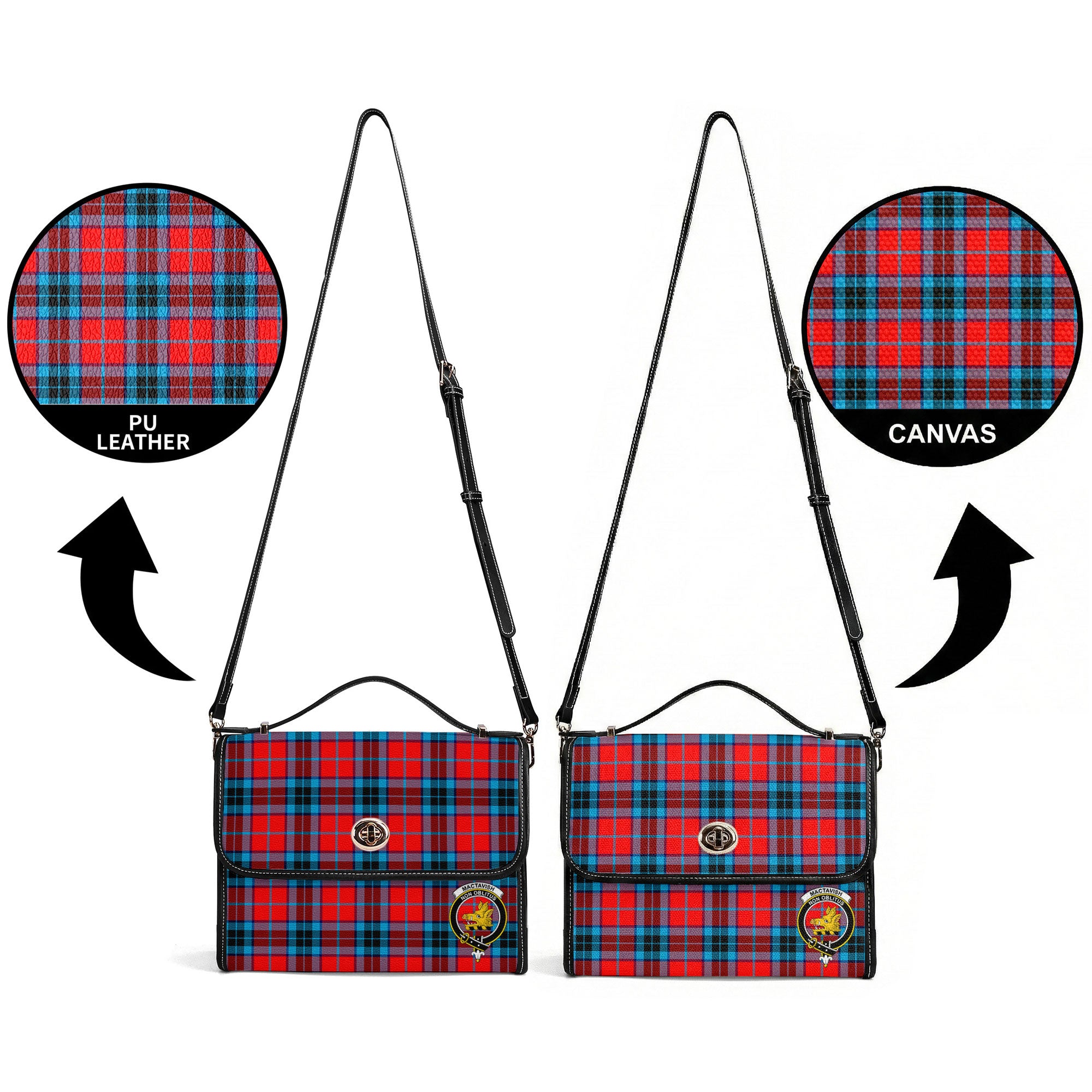 MacTavish Modern Tartan Crest Satchel Bag