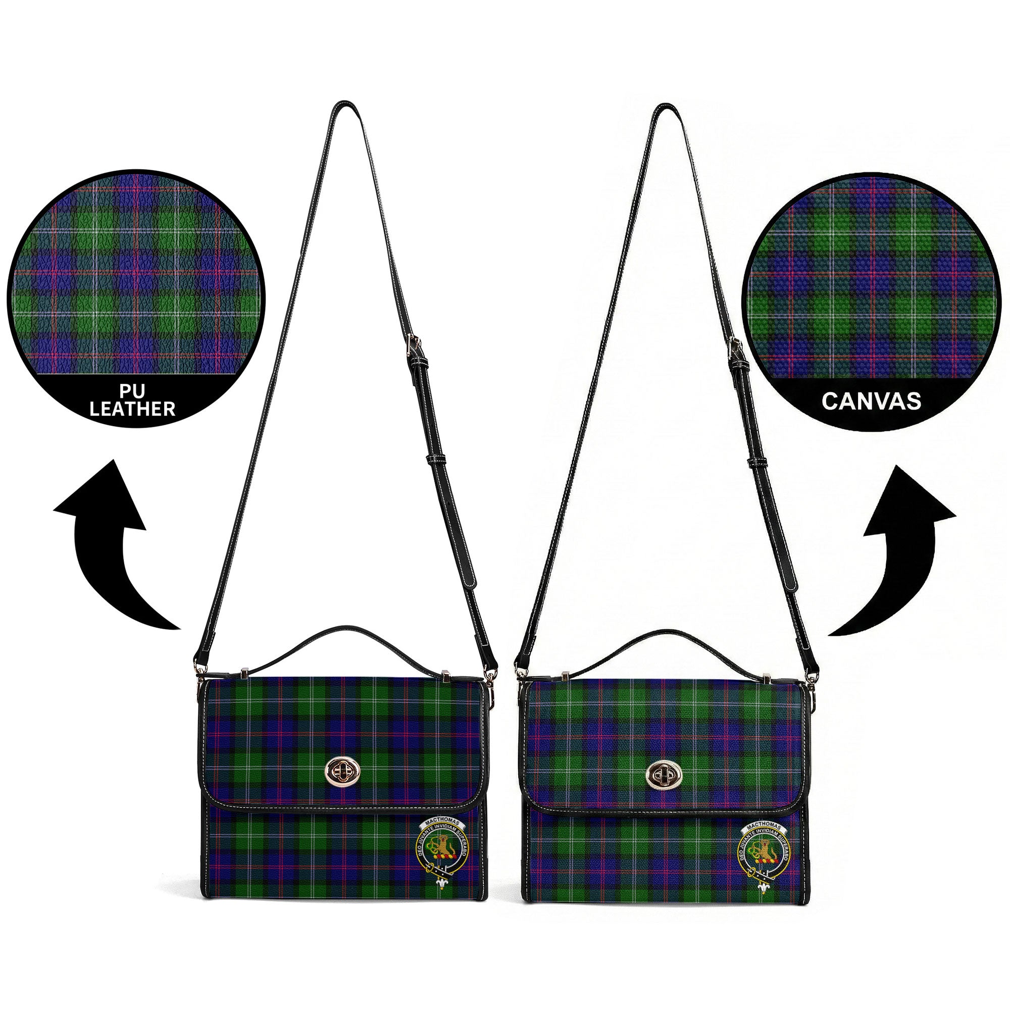 MacThomas Modern Tartan Crest Satchel Bag
