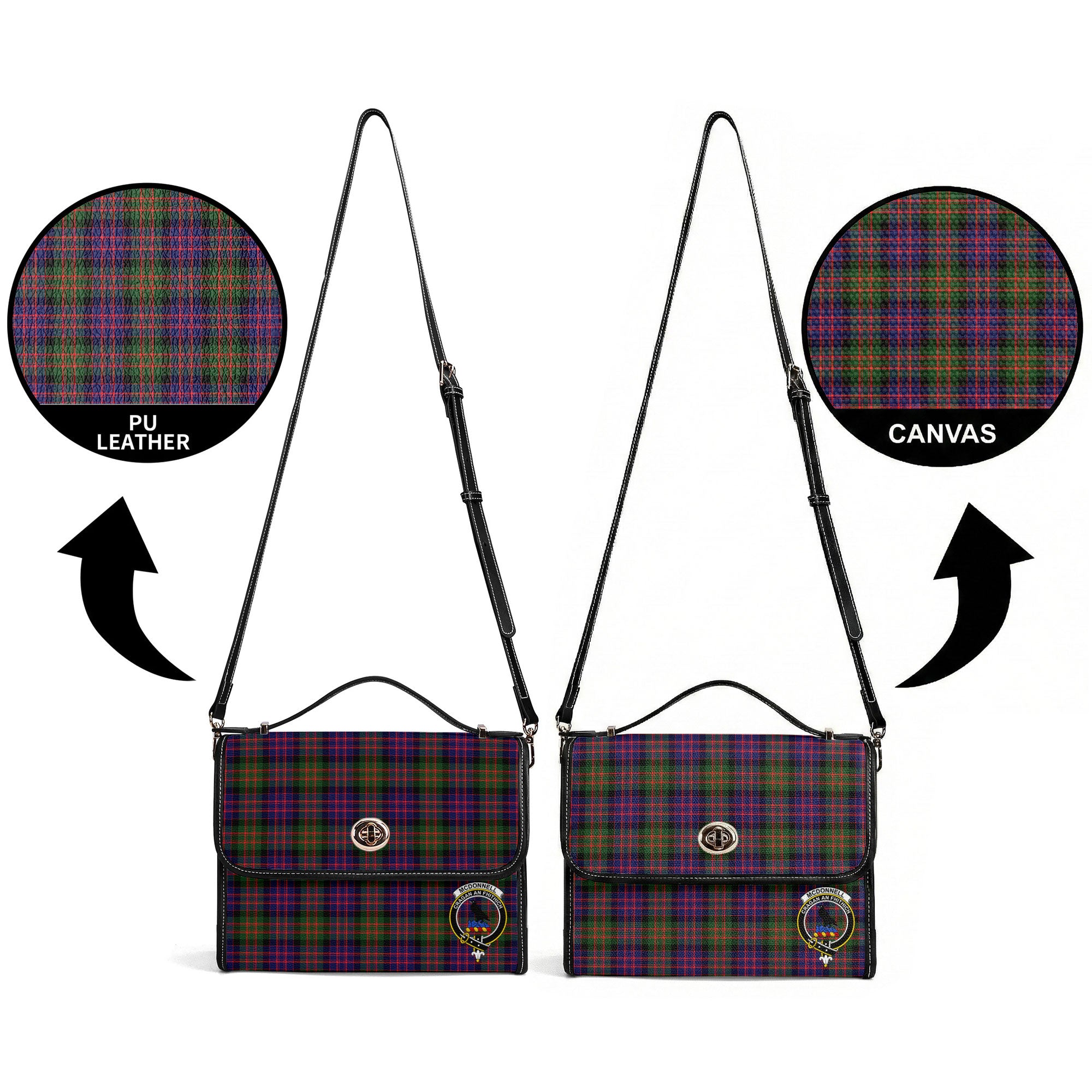 McDonnell of Glengarry Modern Tartan Crest Satchel Bag