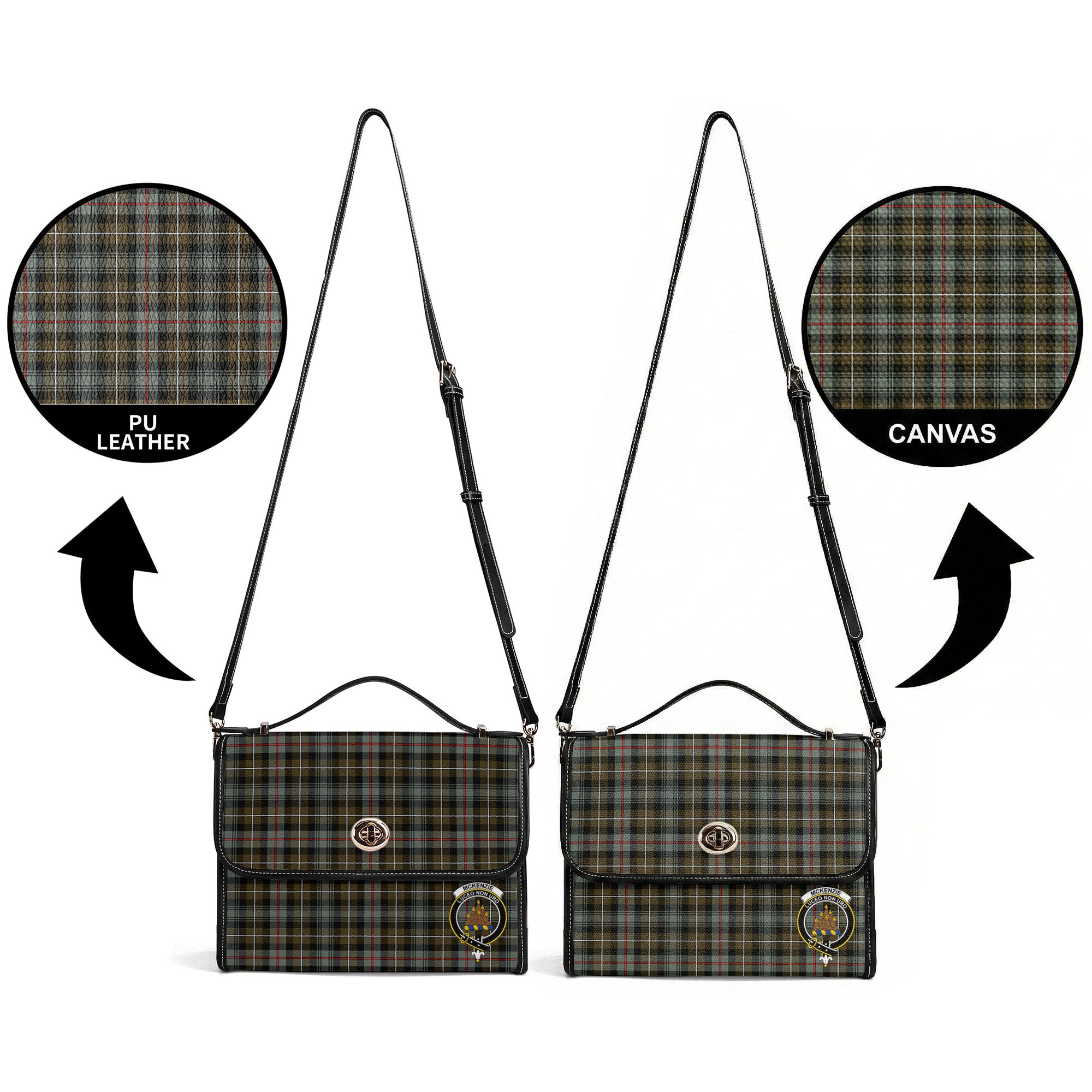 McKenzie Weathered Tartan Crest Satchel Bag