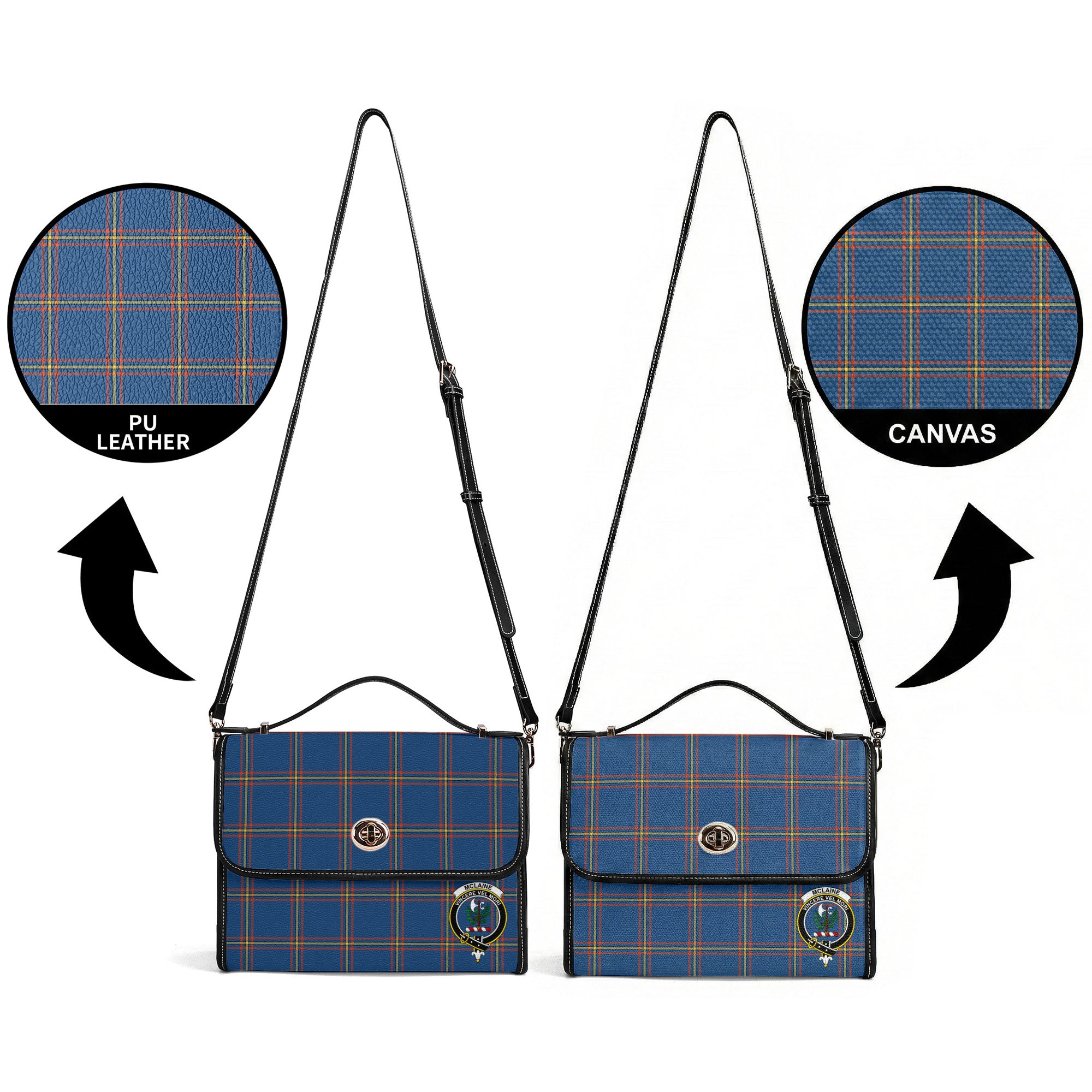 McLaine of Loch Buie Hunting Ancient Tartan Crest Satchel Bag