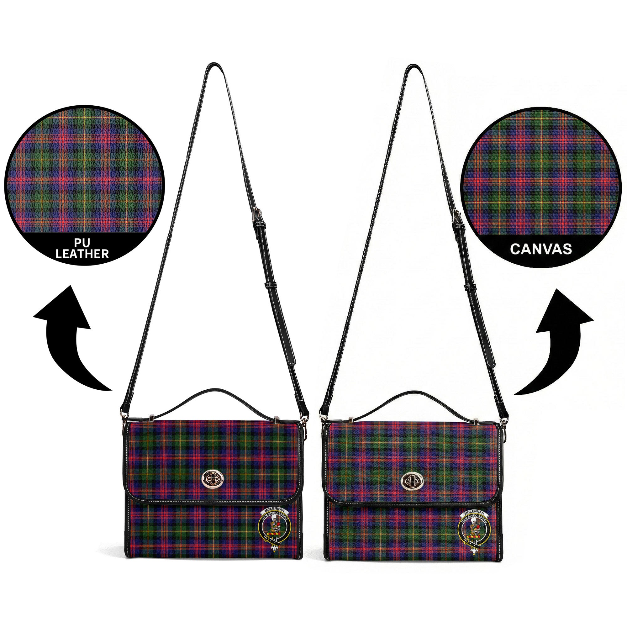 McLennan Modern Tartan Crest Satchel Bag