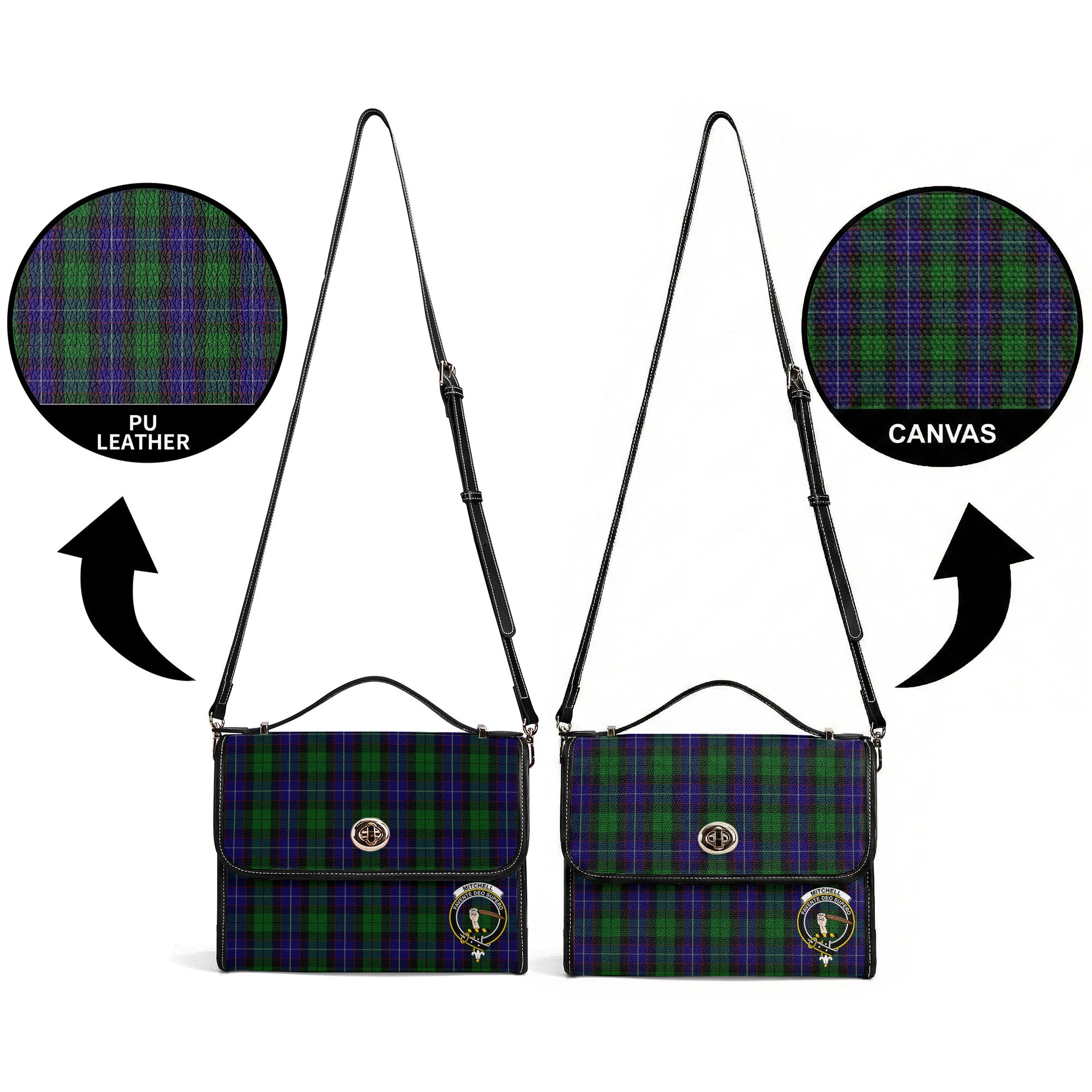 Mitchell Tartan Crest Satchel Bag