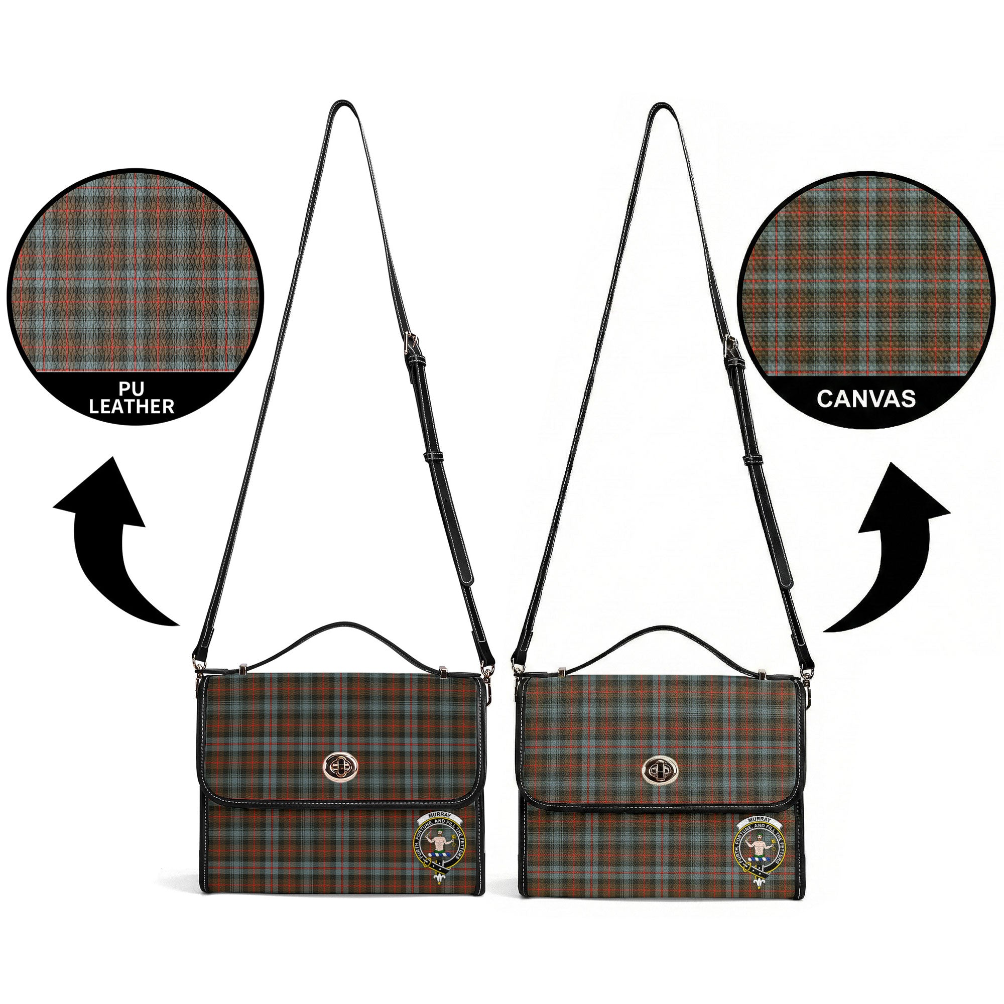 Murray of Atholl Weathered Tartan Crest Satchel Bag