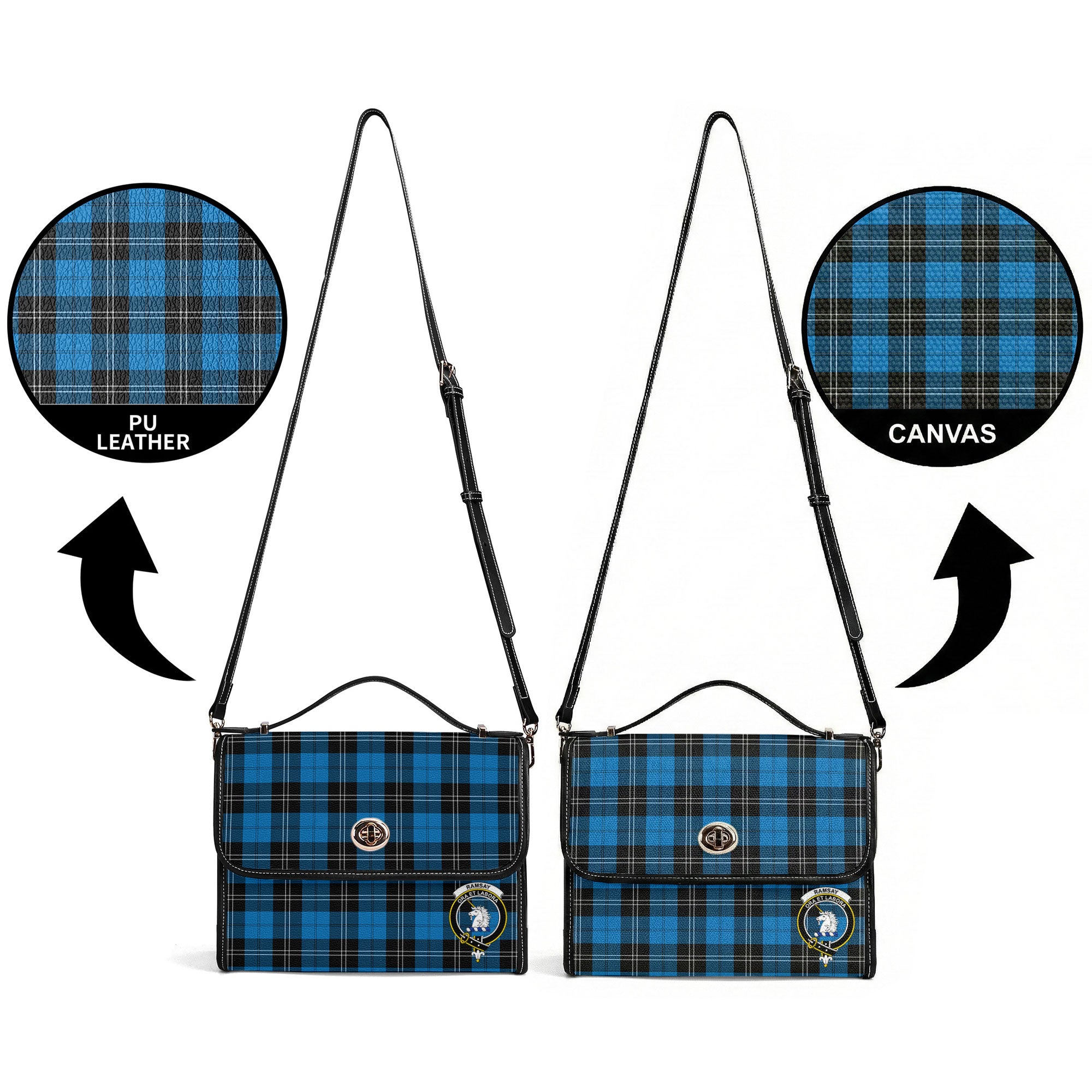 Ramsay Blue Ancient Tartan Crest Satchel Bag