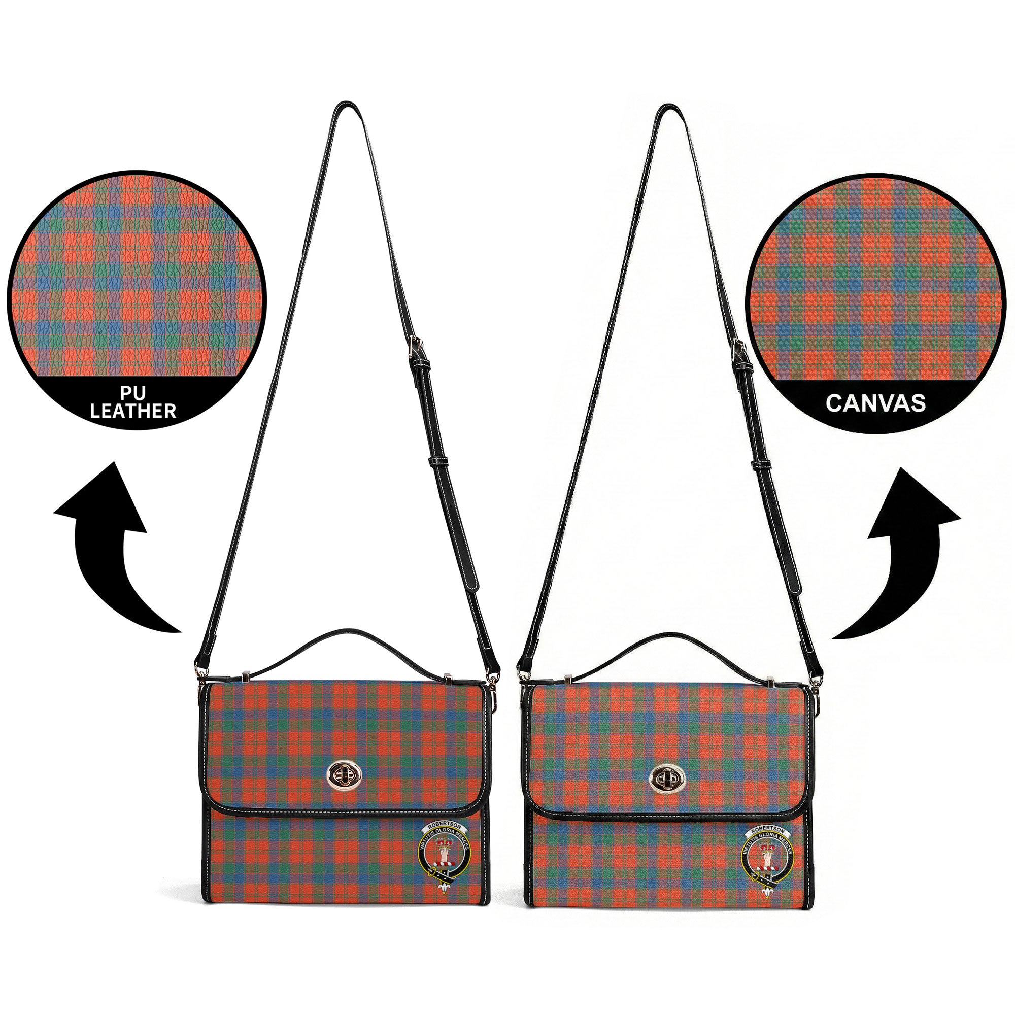 Robertson Ancient Tartan Crest Satchel Bag