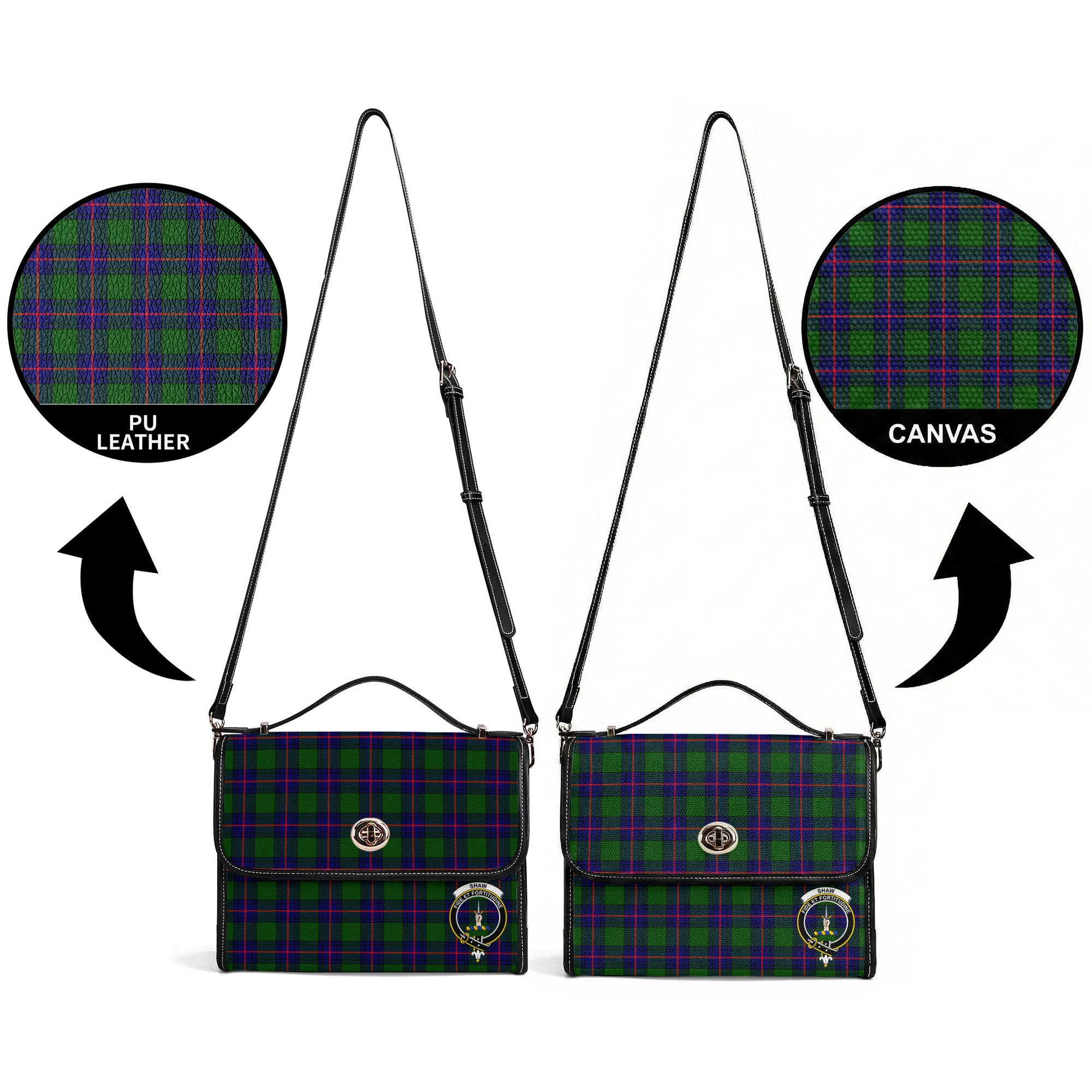 Shaw Modern Tartan Crest Satchel Bag