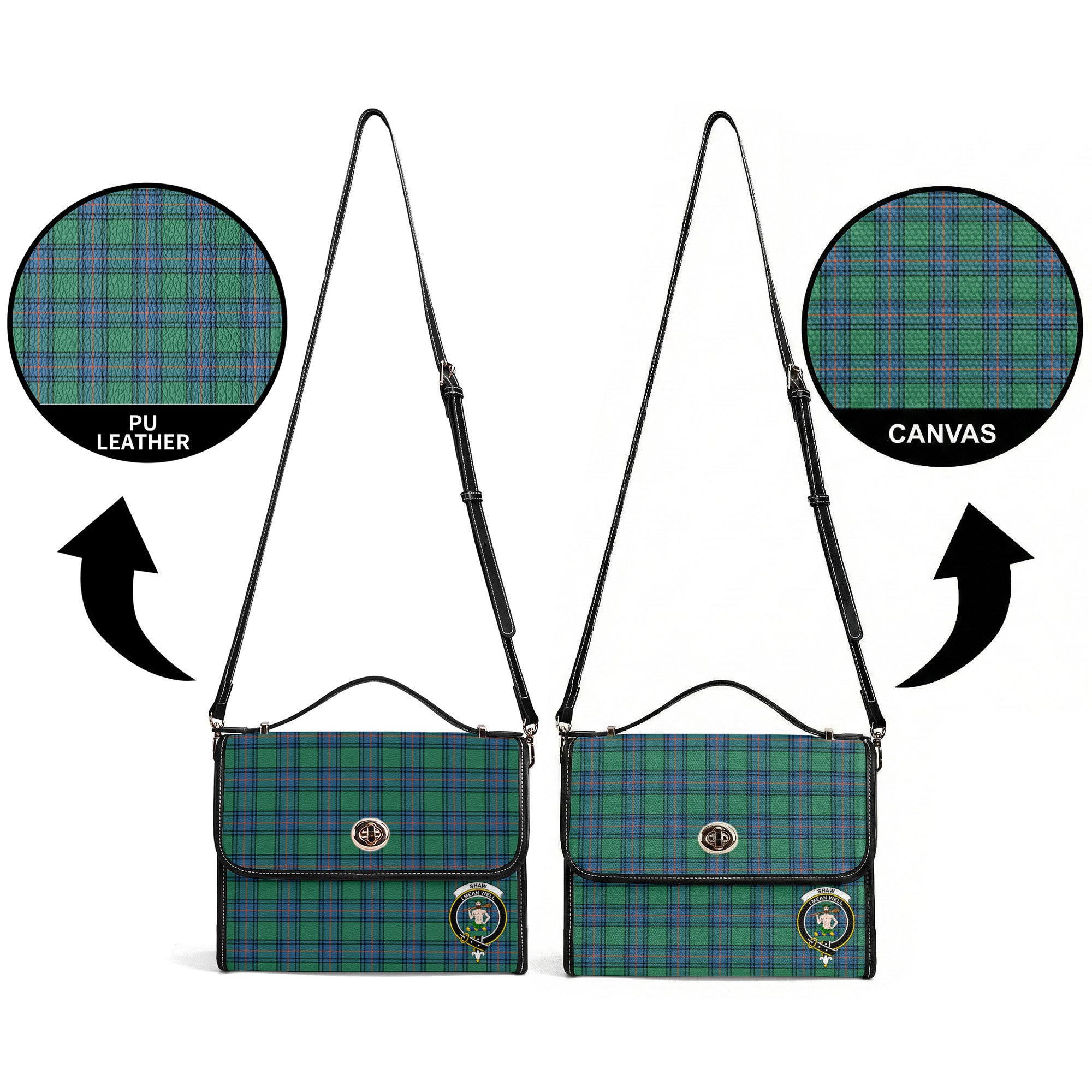 Shaw (of Sauchie) Ancient Tartan Crest Satchel Bag