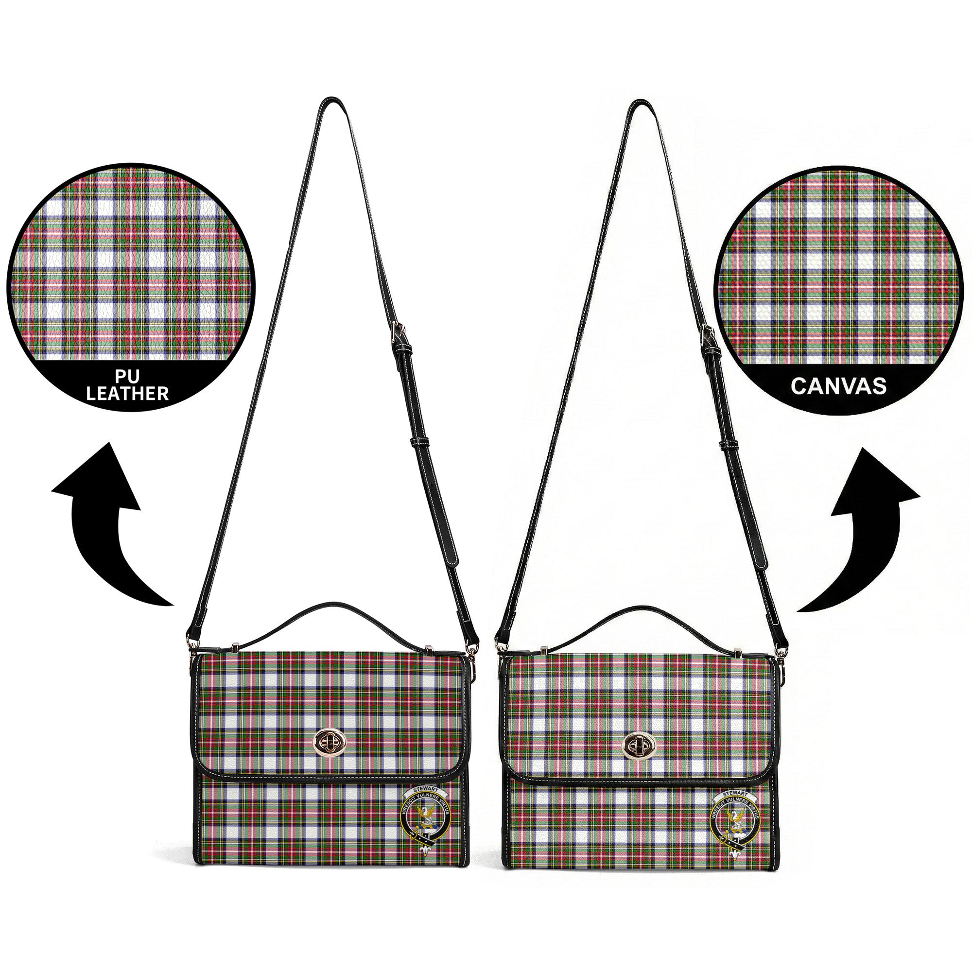 Stewart Dress Modern Tartan Crest Satchel Bag