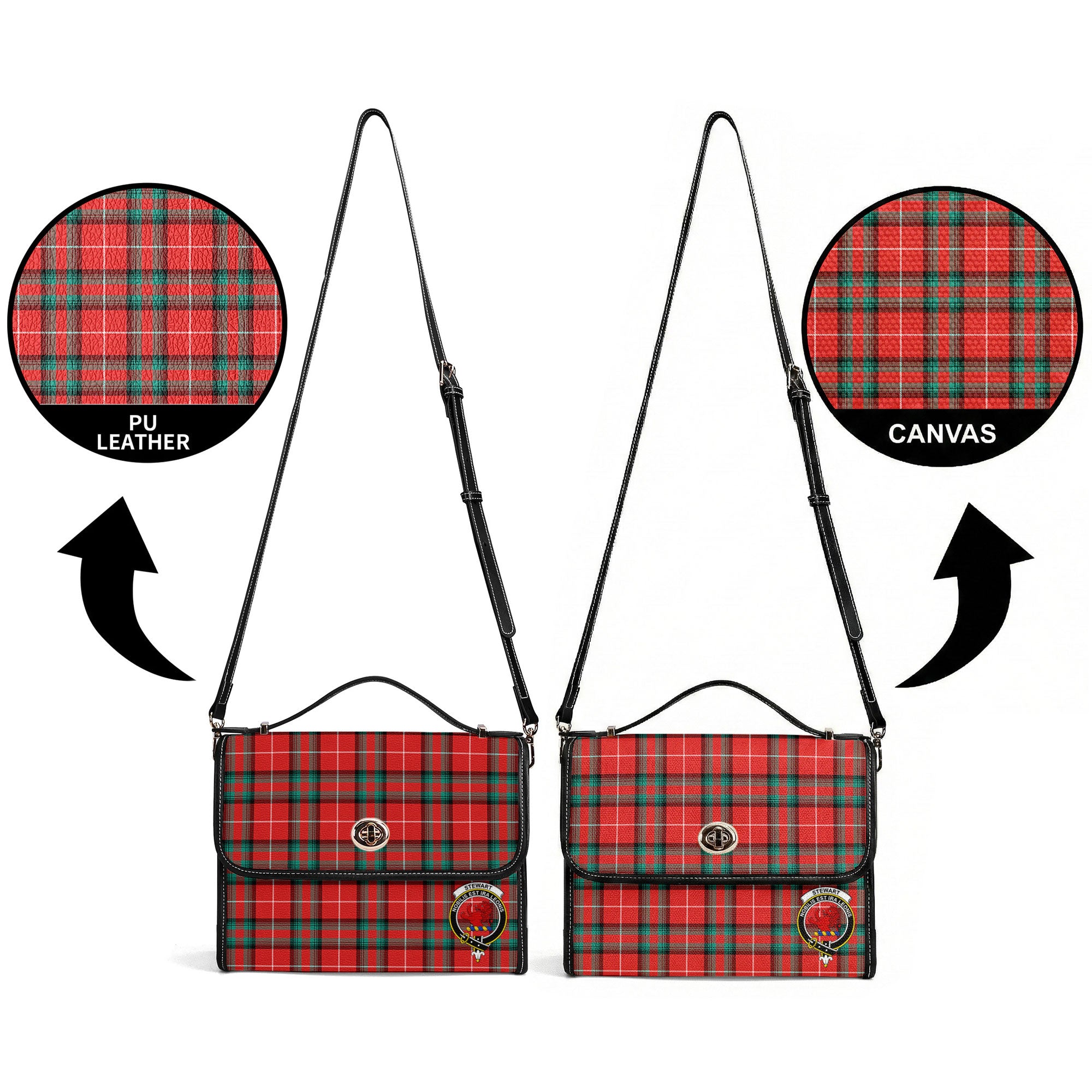 Stewart (Stuart) of Bute Tartan Crest Satchel Bag
