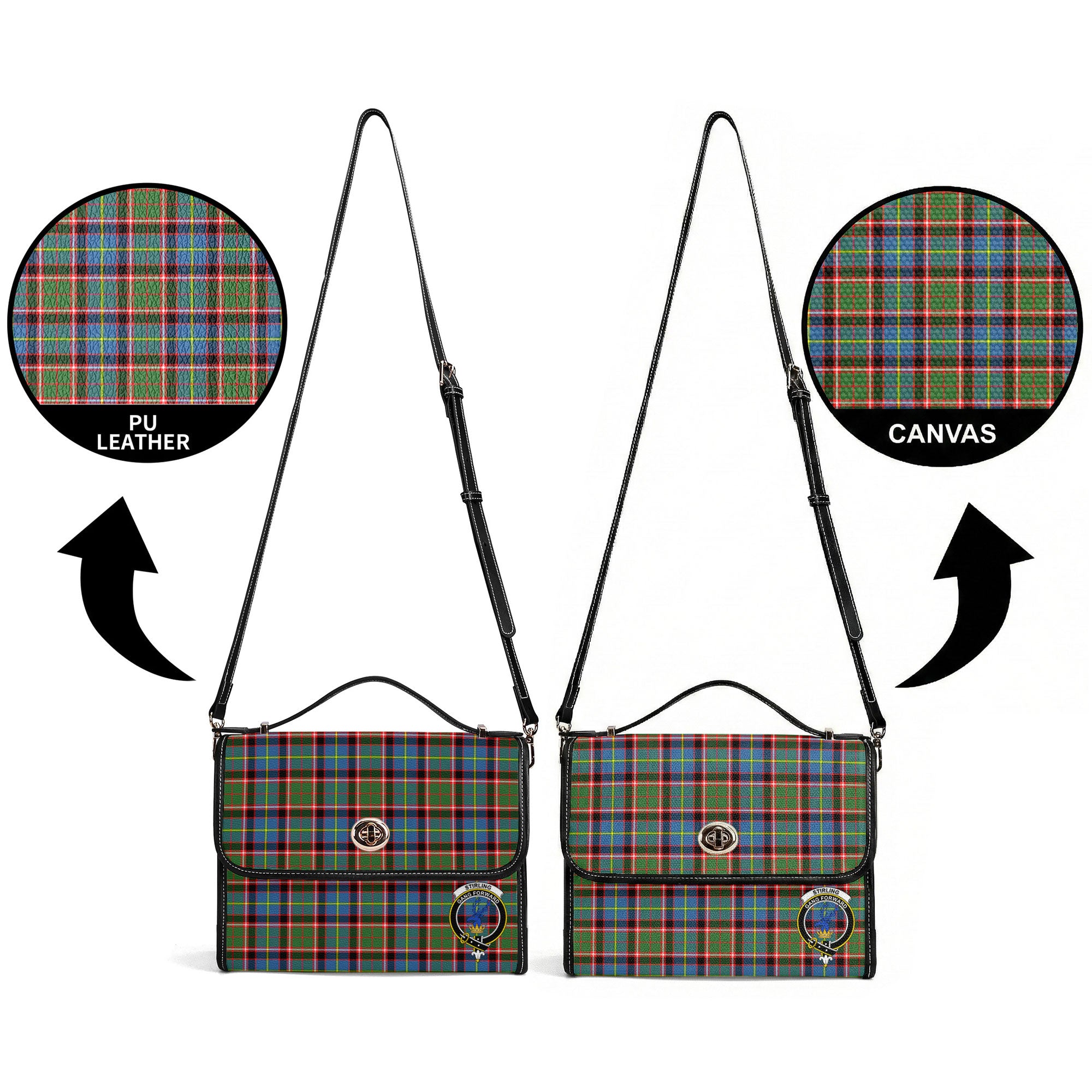 Stirling (of Cadder-Present Chief) Tartan Crest Satchel Bag