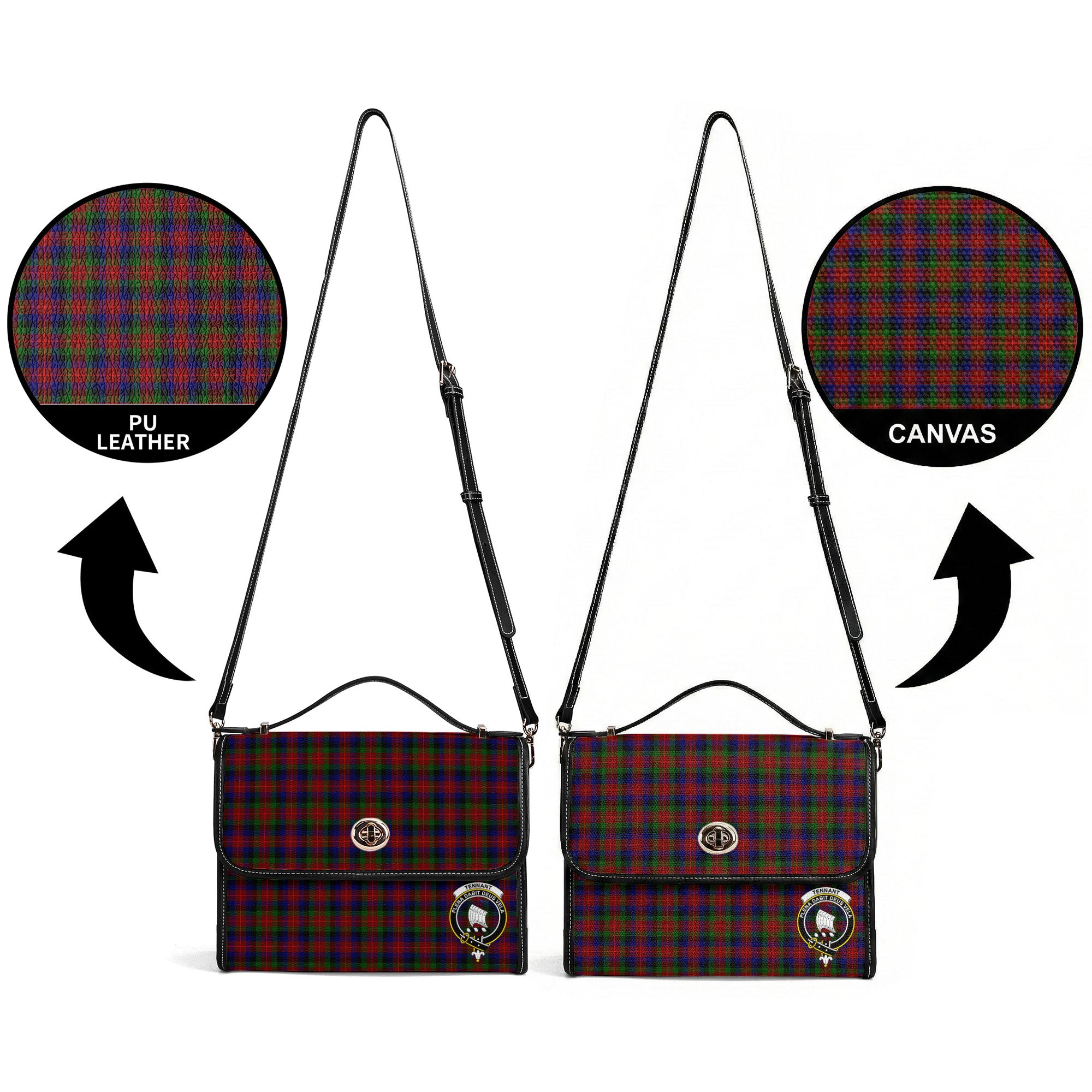 Tennant Tartan Crest Satchel Bag