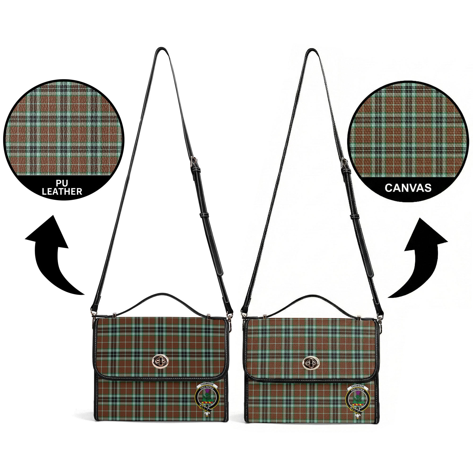 Thomson Hunting Modern Tartan Crest Satchel Bag