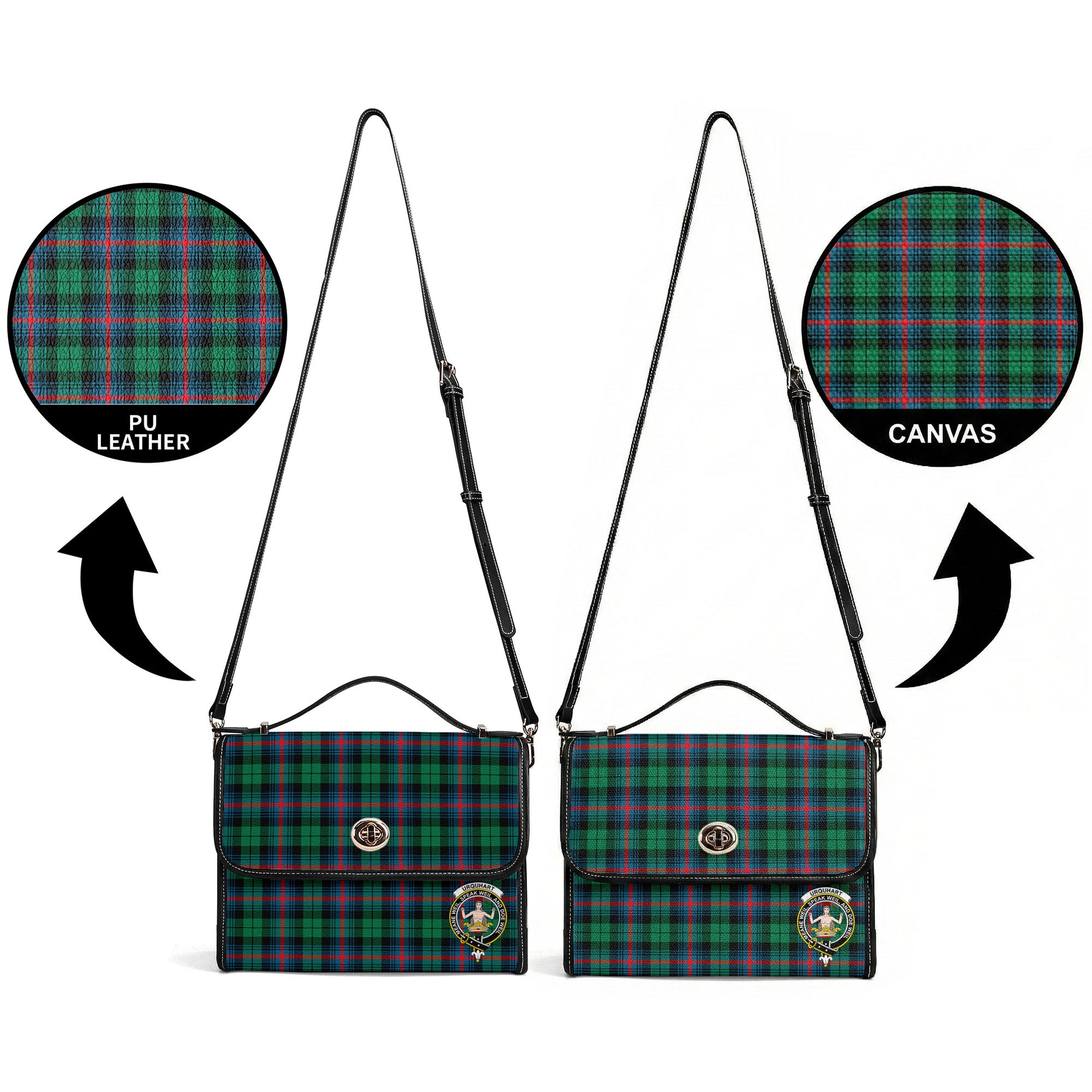 Urquhart Broad Red Ancient Tartan Crest Satchel Bag