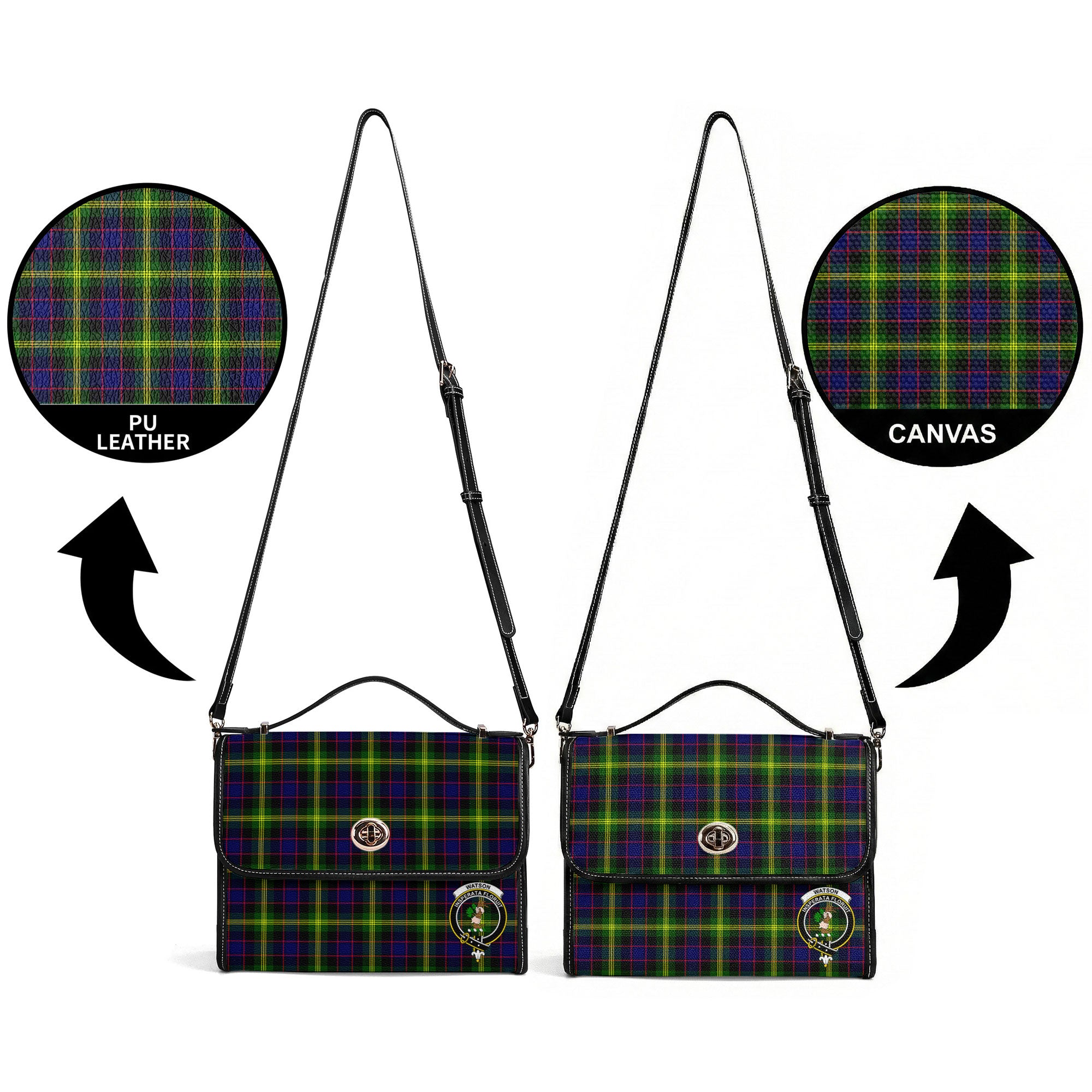 Watson Modern Tartan Crest Satchel Bag